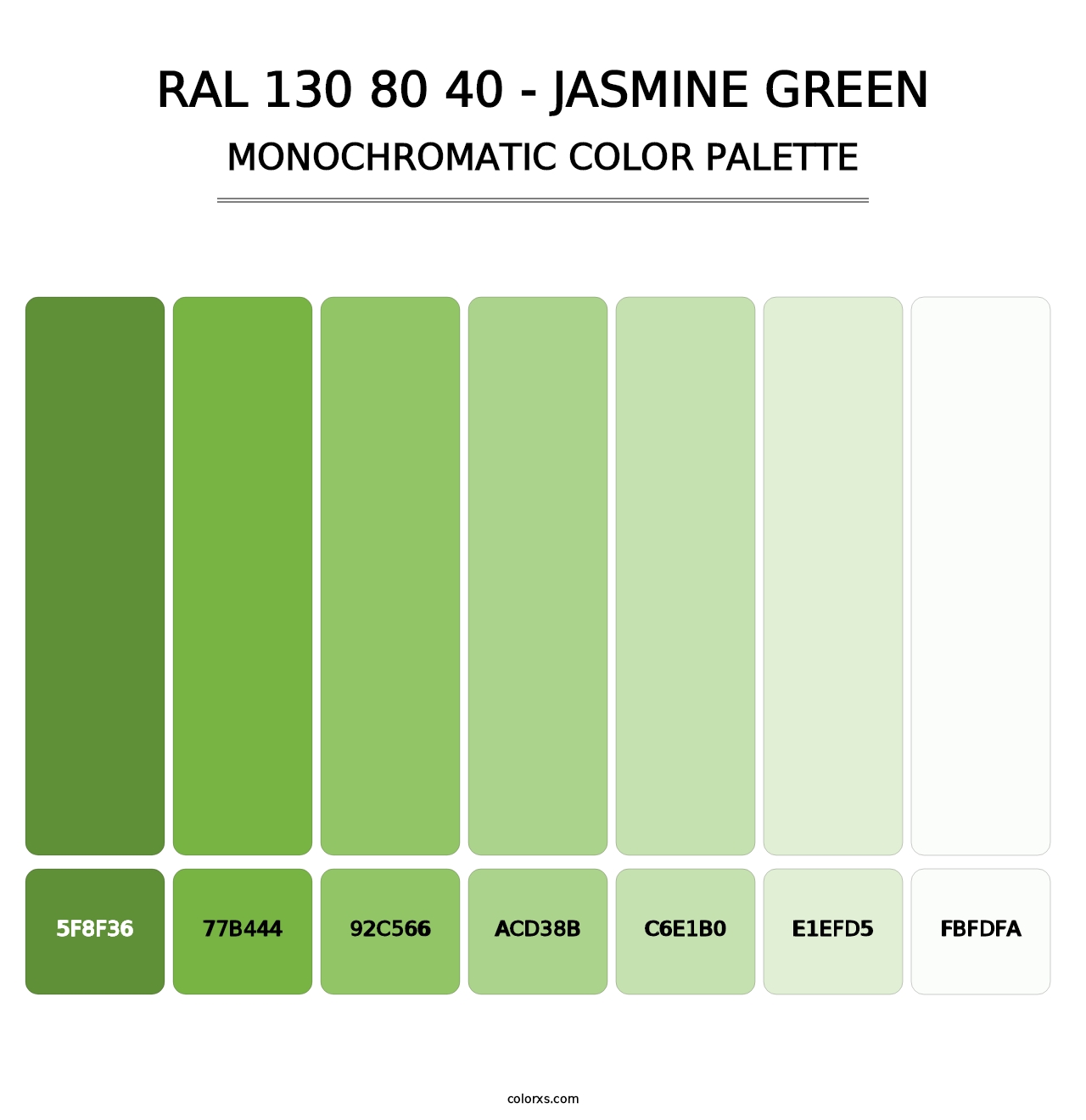 RAL 130 80 40 - Jasmine Green - Monochromatic Color Palette