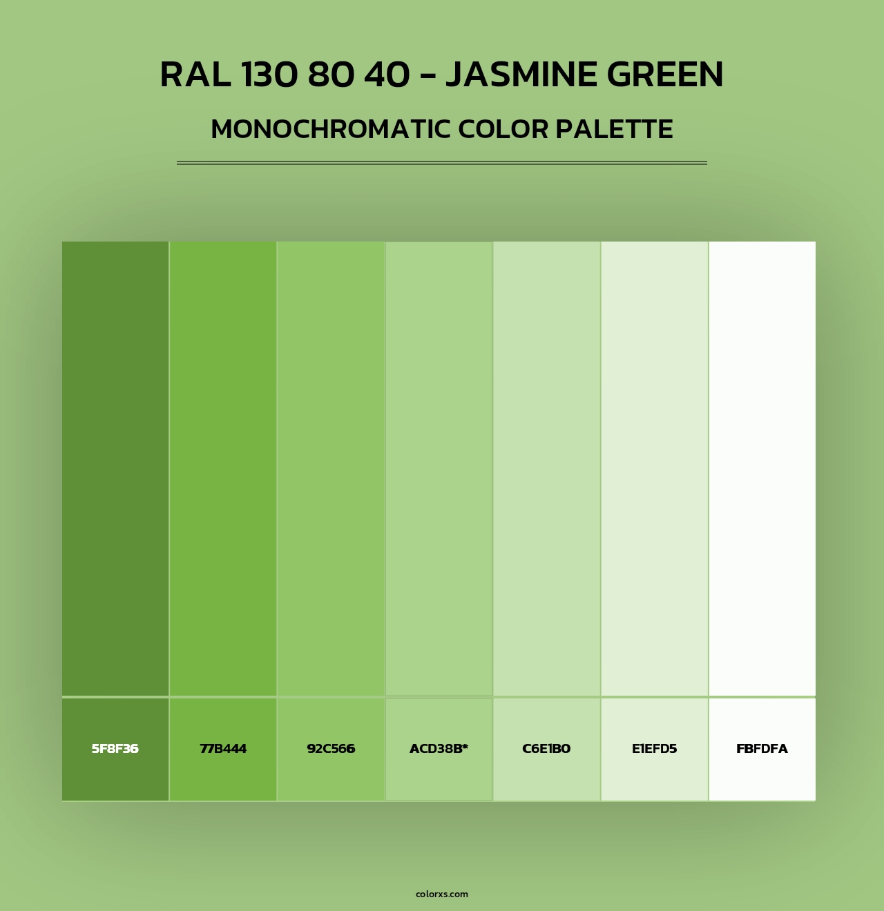 RAL 130 80 40 - Jasmine Green - Monochromatic Color Palette