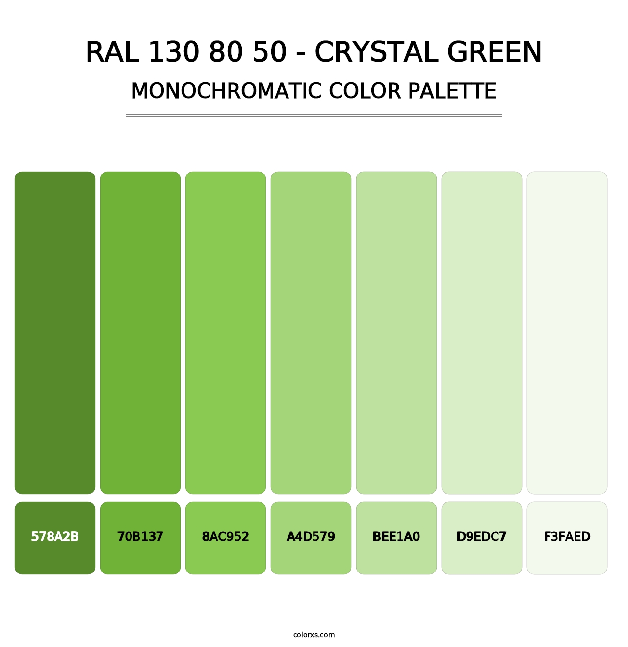 RAL 130 80 50 - Crystal Green - Monochromatic Color Palette