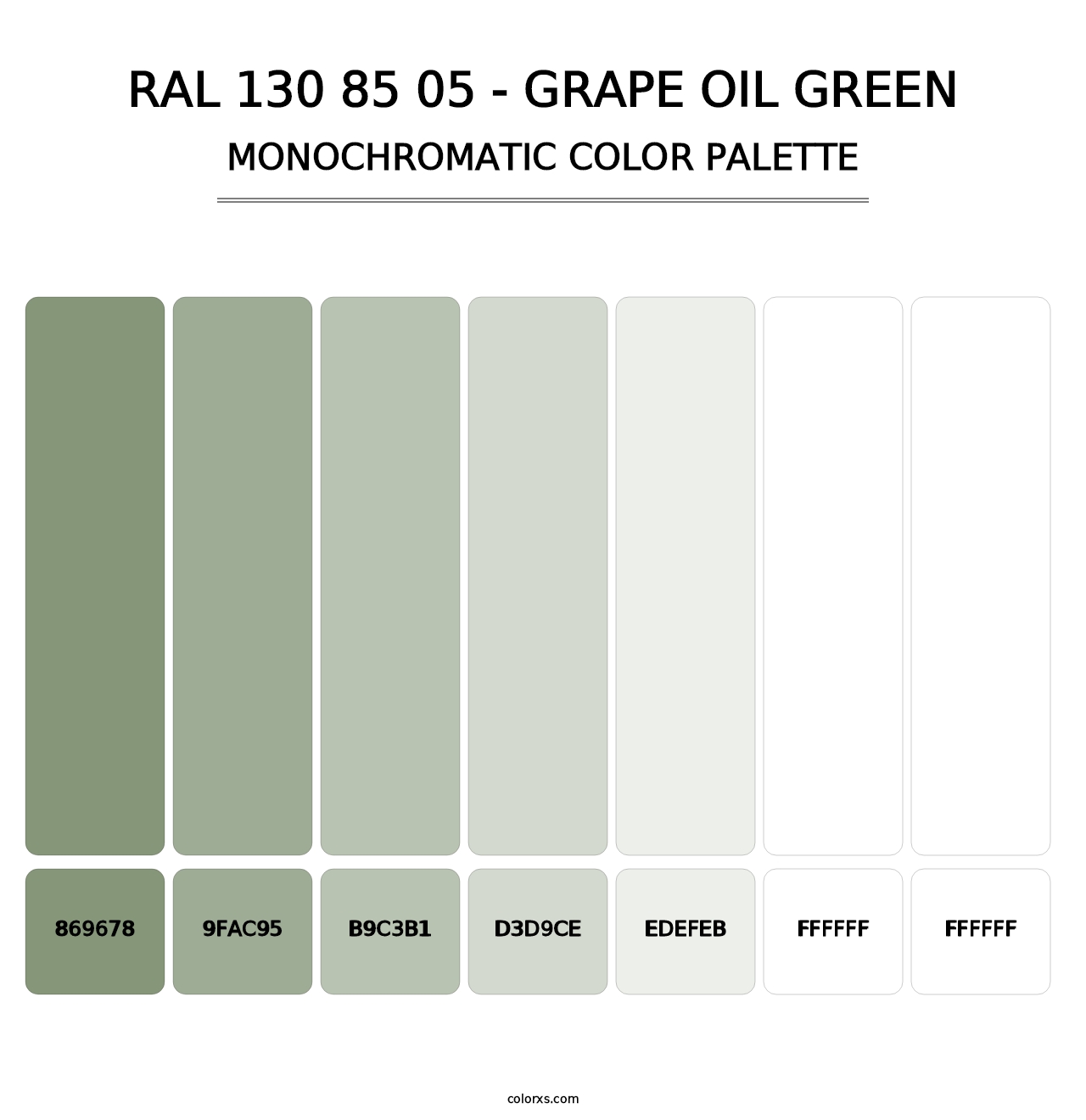 RAL 130 85 05 - Grape Oil Green - Monochromatic Color Palette