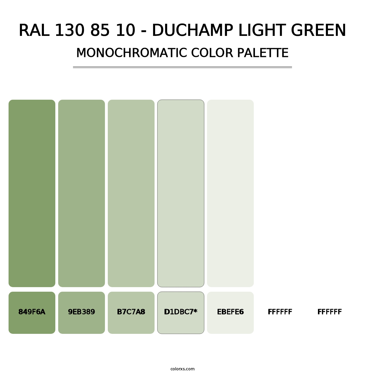 RAL 130 85 10 - Duchamp Light Green - Monochromatic Color Palette