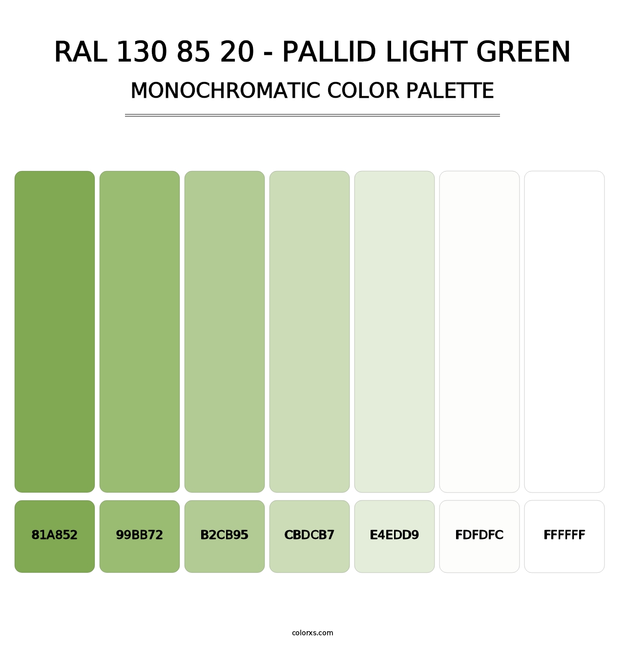 RAL 130 85 20 - Pallid Light Green - Monochromatic Color Palette