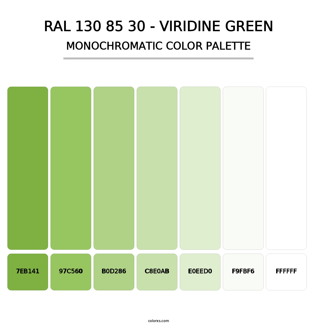 RAL 130 85 30 - Viridine Green - Monochromatic Color Palette