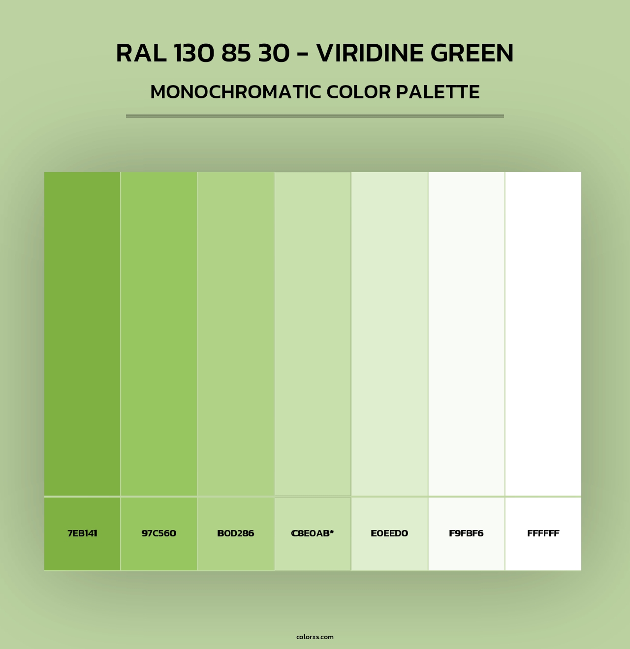RAL 130 85 30 - Viridine Green - Monochromatic Color Palette
