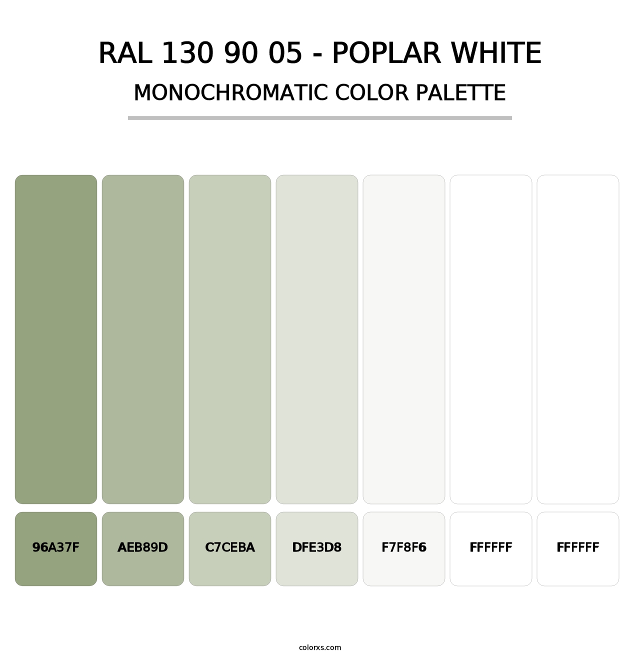 RAL 130 90 05 - Poplar White - Monochromatic Color Palette