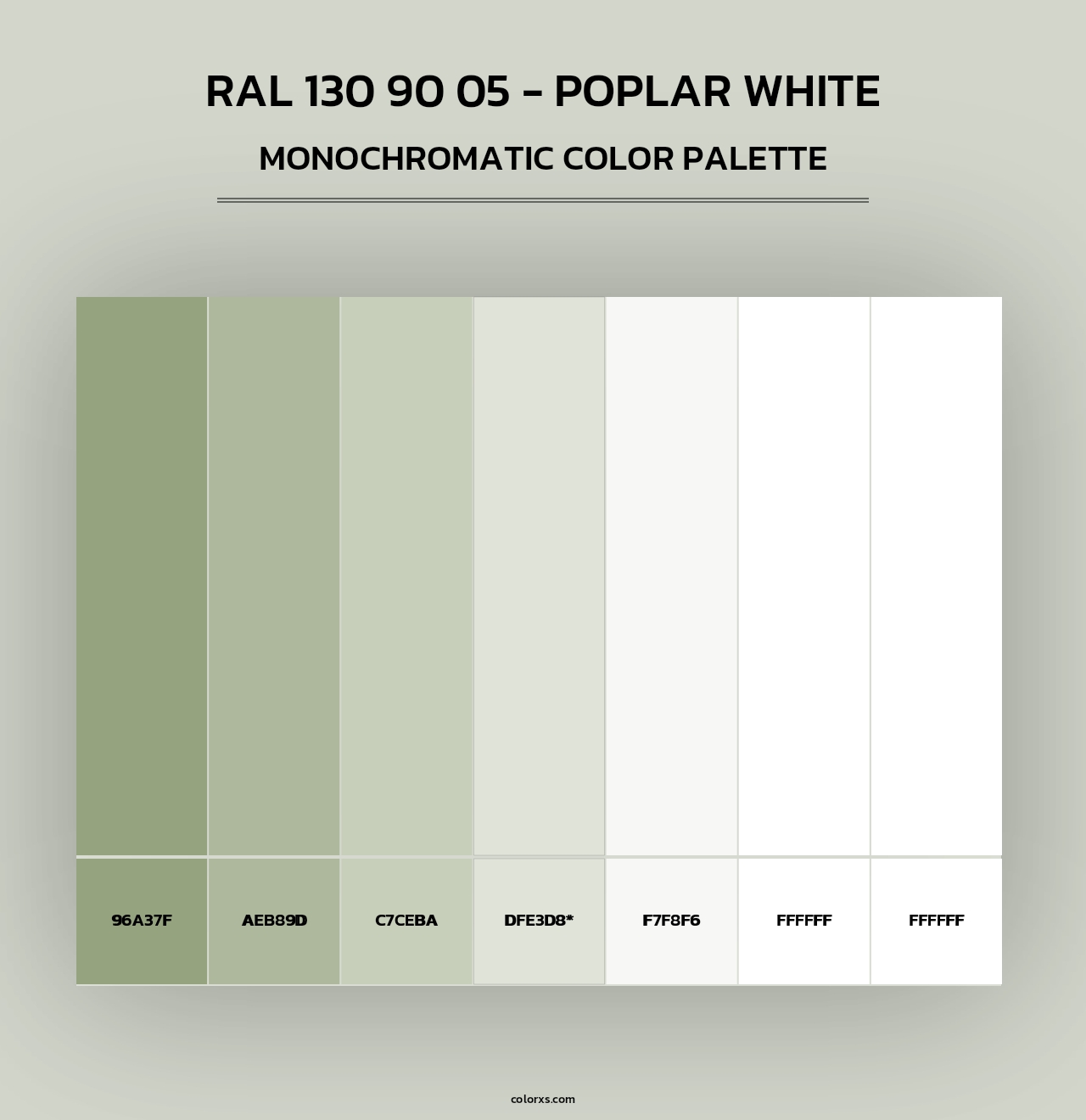 RAL 130 90 05 - Poplar White - Monochromatic Color Palette