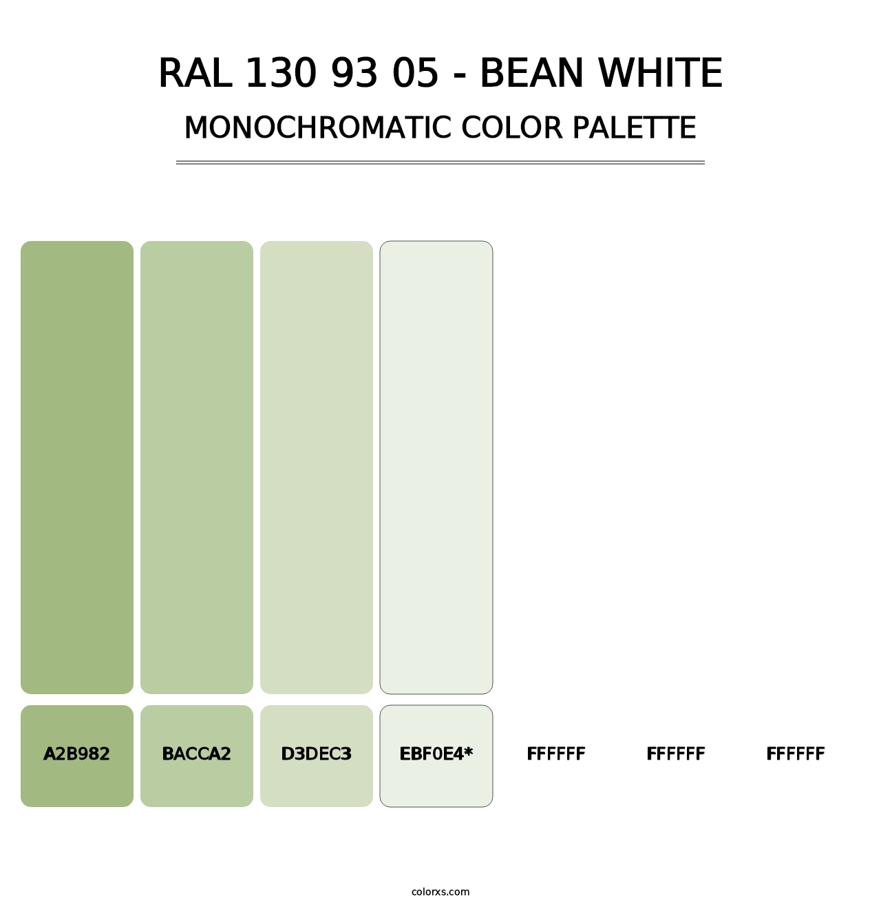 RAL 130 93 05 - Bean White - Monochromatic Color Palette