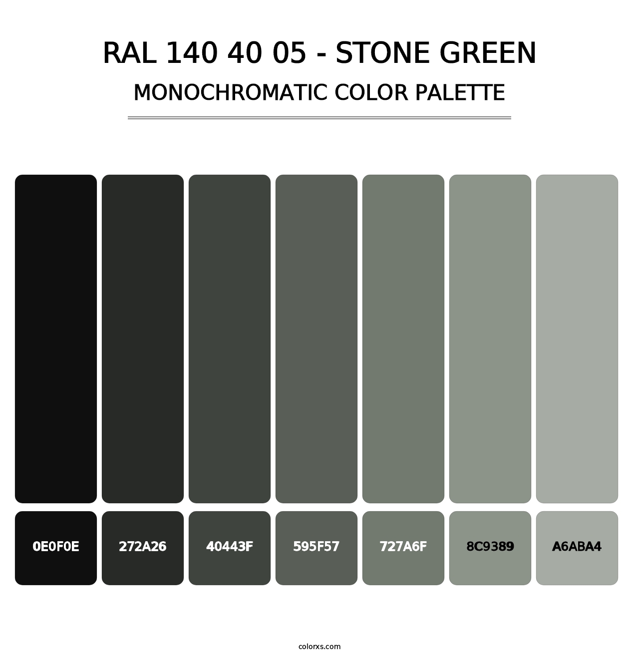 RAL 140 40 05 - Stone Green - Monochromatic Color Palette