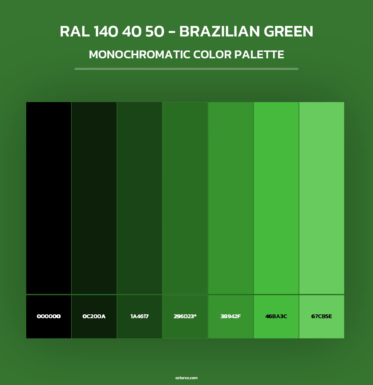 RAL 140 40 50 - Brazilian Green - Monochromatic Color Palette