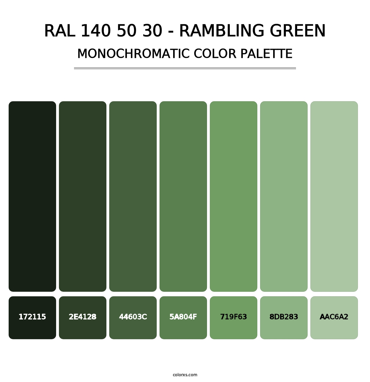 RAL 140 50 30 - Rambling Green - Monochromatic Color Palette