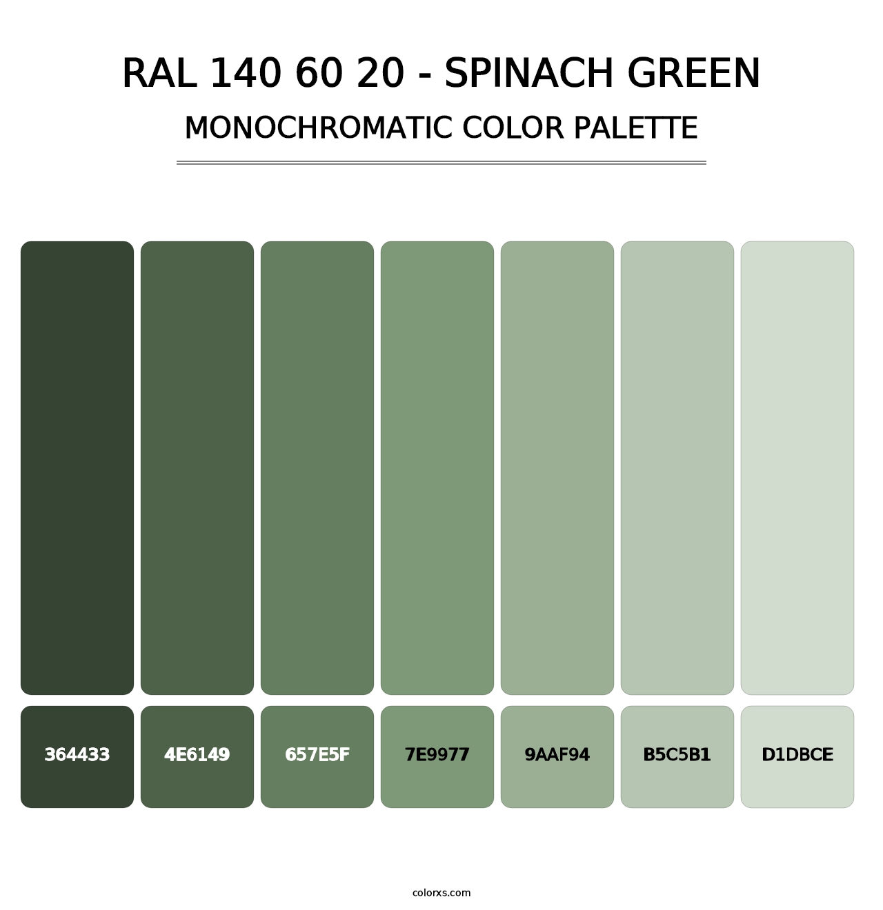 RAL 140 60 20 - Spinach Green - Monochromatic Color Palette