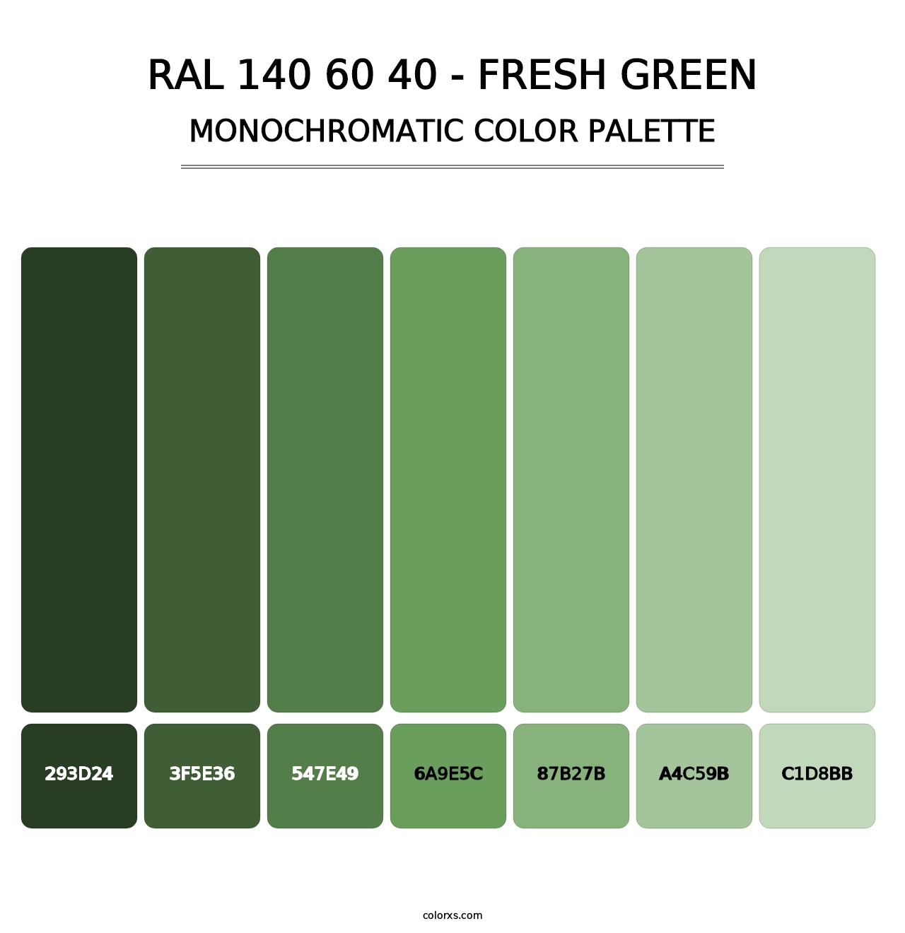 RAL 140 60 40 - Fresh Green - Monochromatic Color Palette