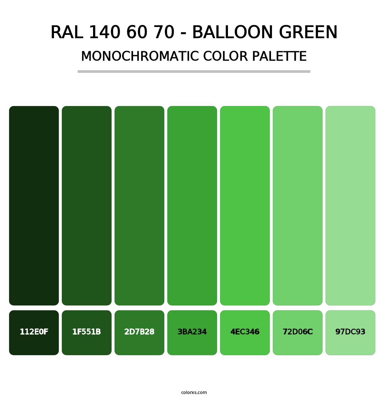 RAL 140 60 70 - Balloon Green - Monochromatic Color Palette