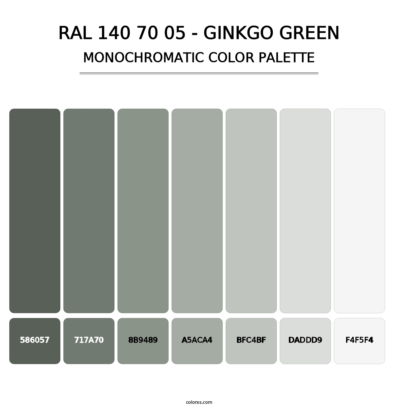 RAL 140 70 05 - Ginkgo Green - Monochromatic Color Palette