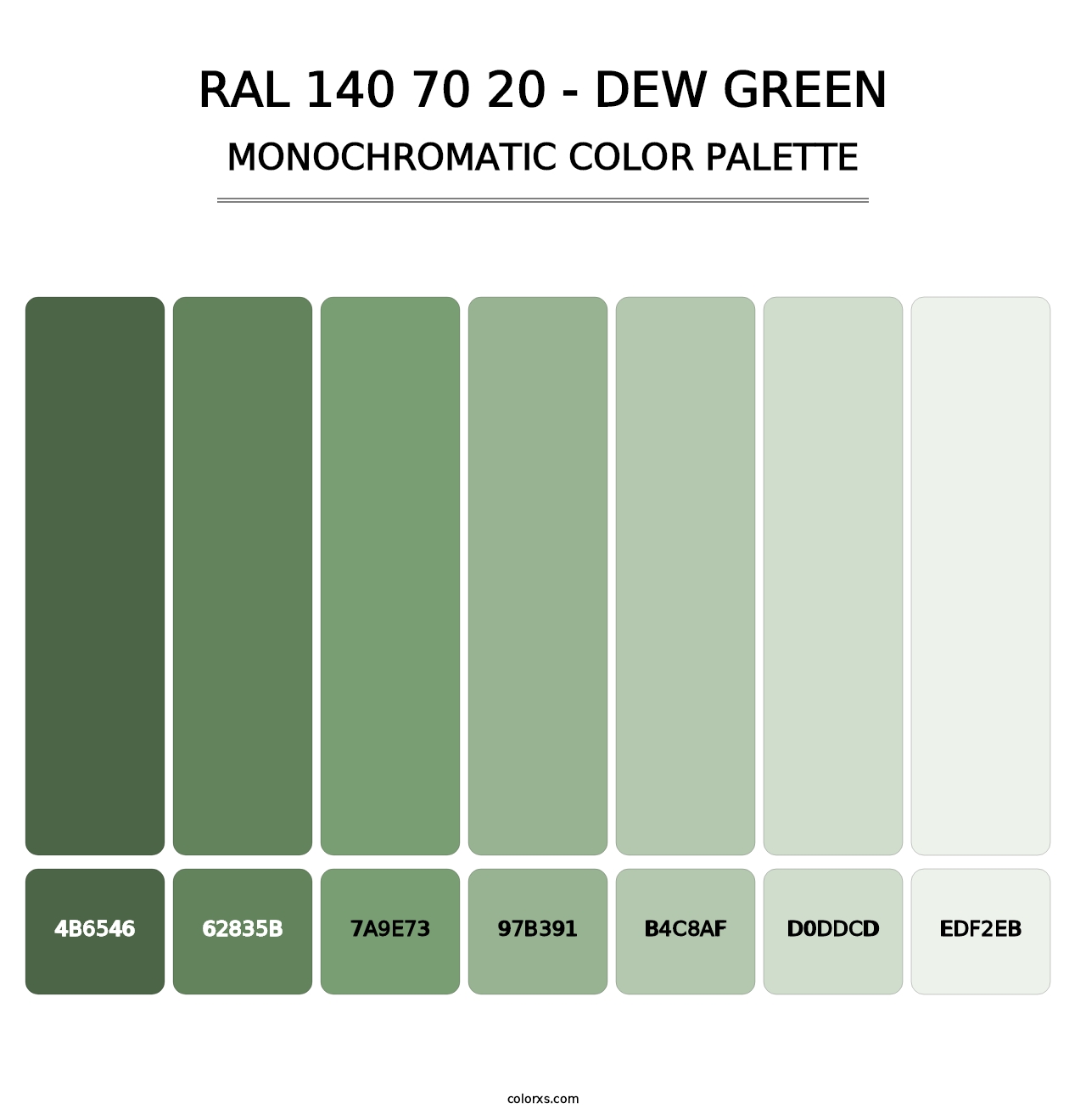 RAL 140 70 20 - Dew Green - Monochromatic Color Palette