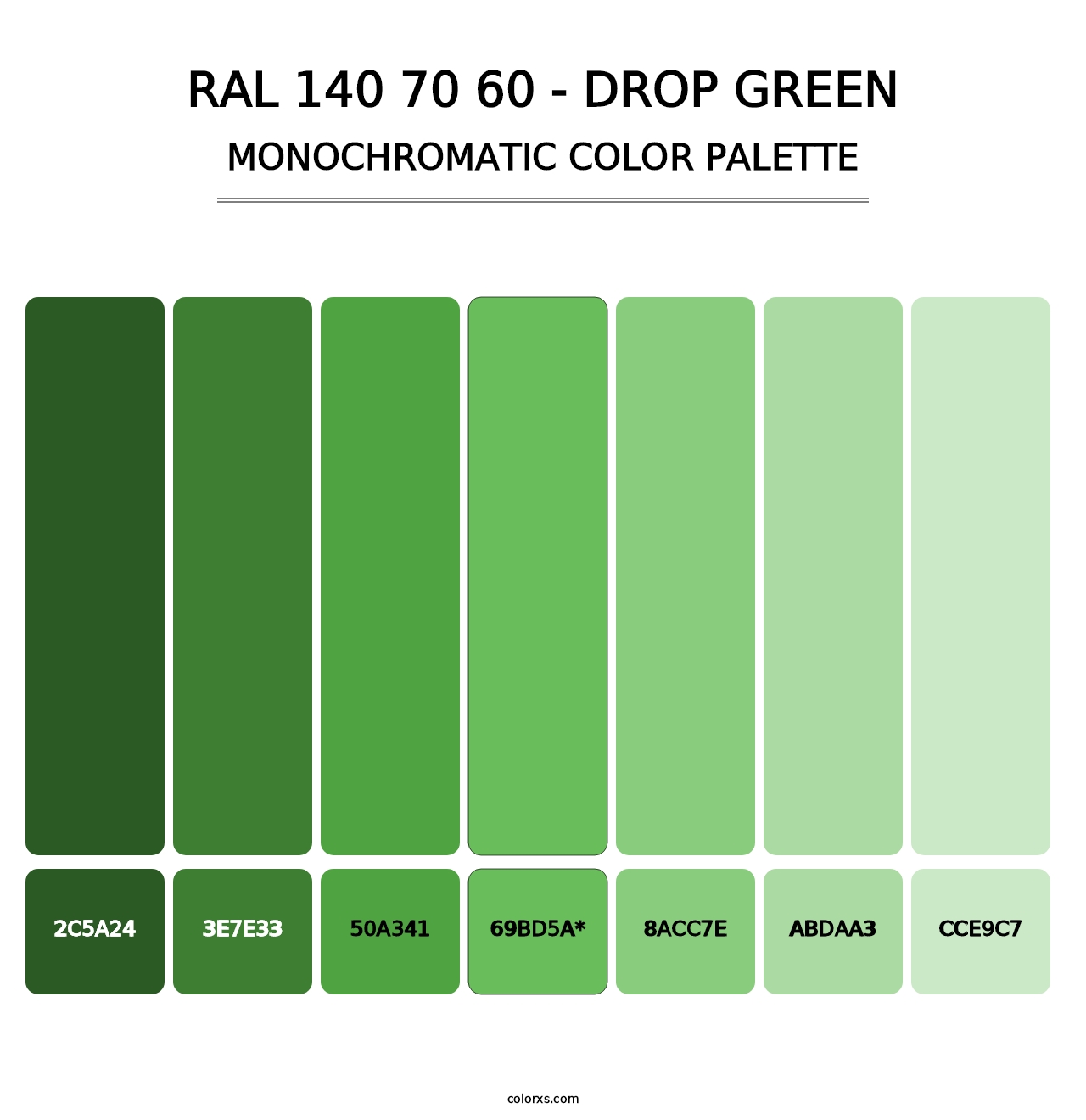 RAL 140 70 60 - Drop Green - Monochromatic Color Palette