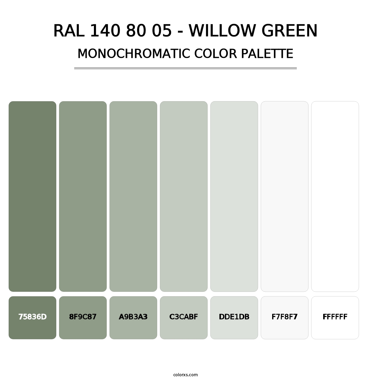 RAL 140 80 05 - Willow Green - Monochromatic Color Palette