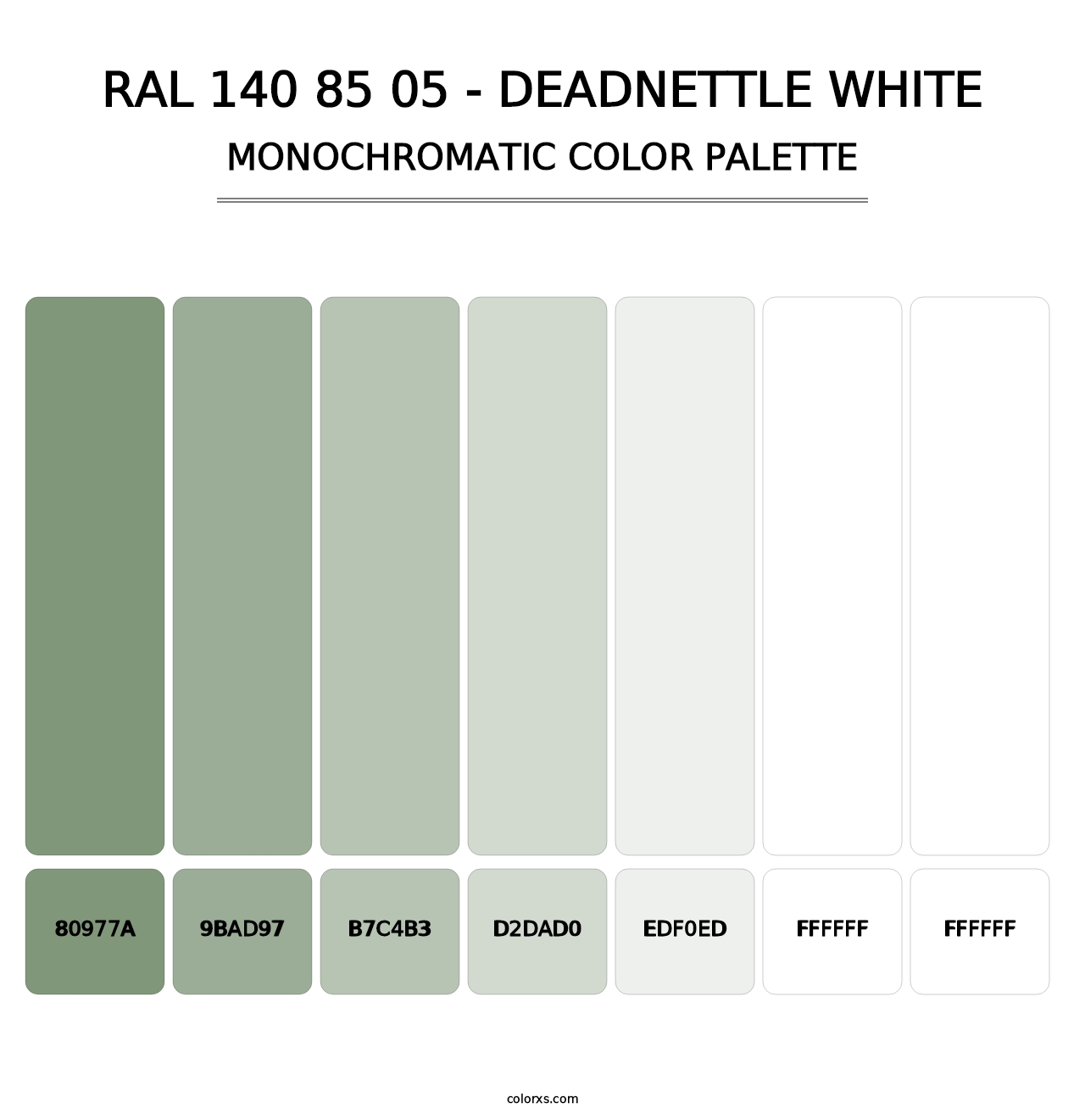 RAL 140 85 05 - Deadnettle White - Monochromatic Color Palette