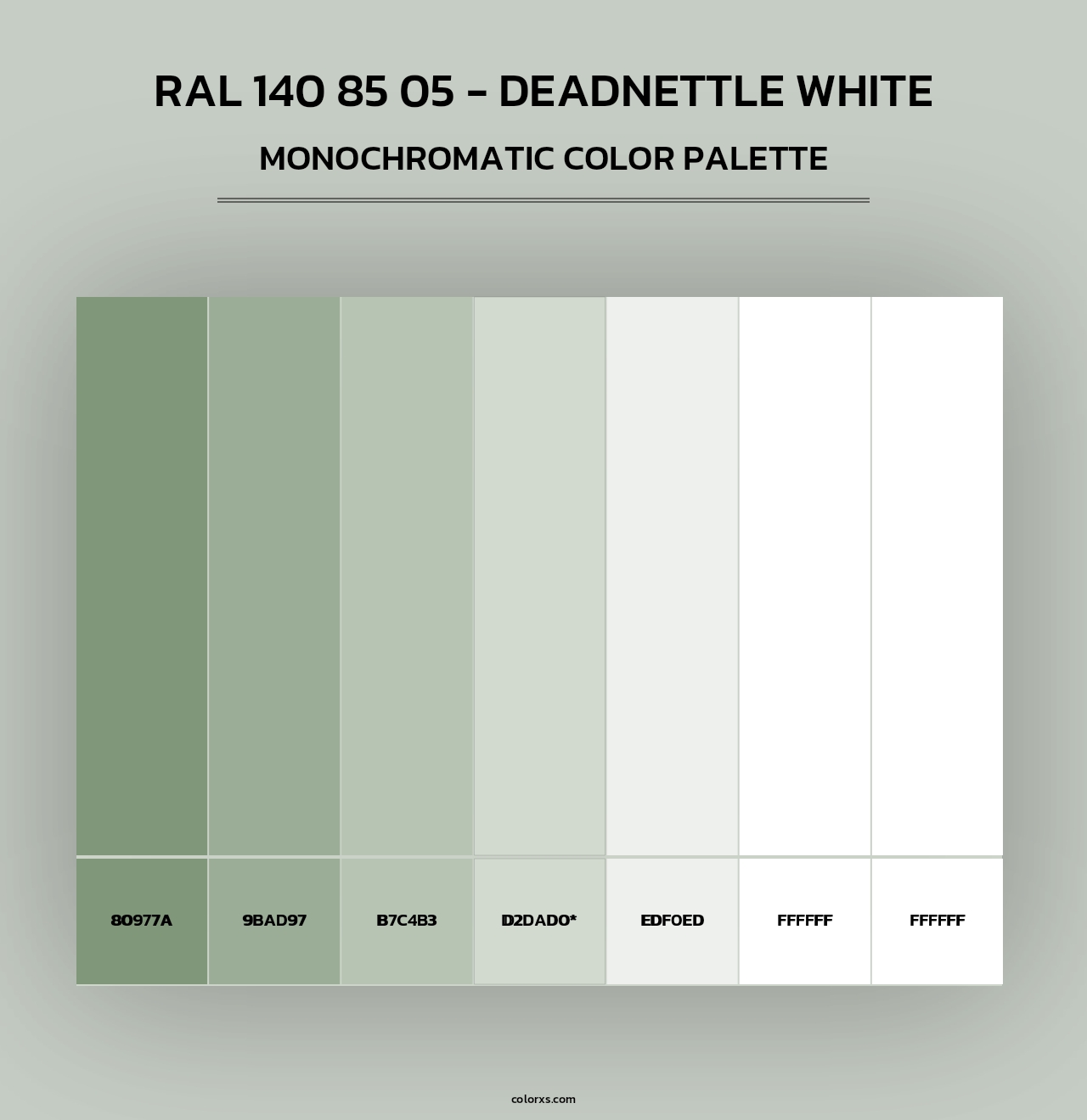 RAL 140 85 05 - Deadnettle White - Monochromatic Color Palette