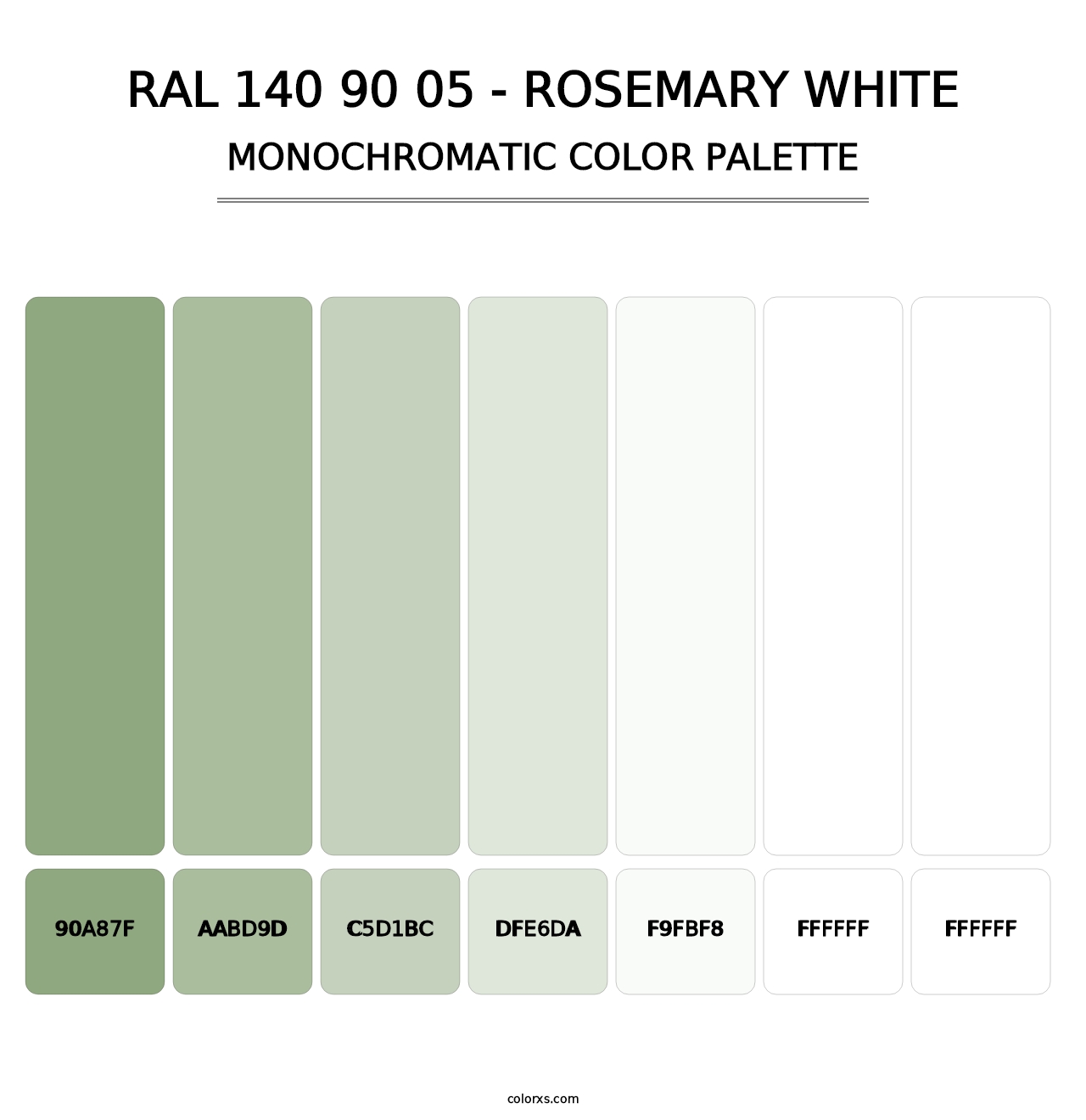 RAL 140 90 05 - Rosemary White - Monochromatic Color Palette