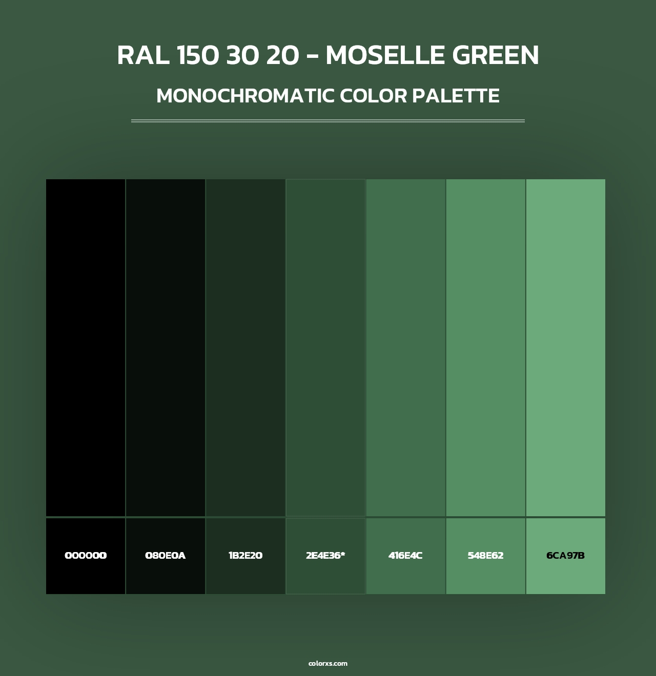 RAL 150 30 20 - Moselle Green - Monochromatic Color Palette