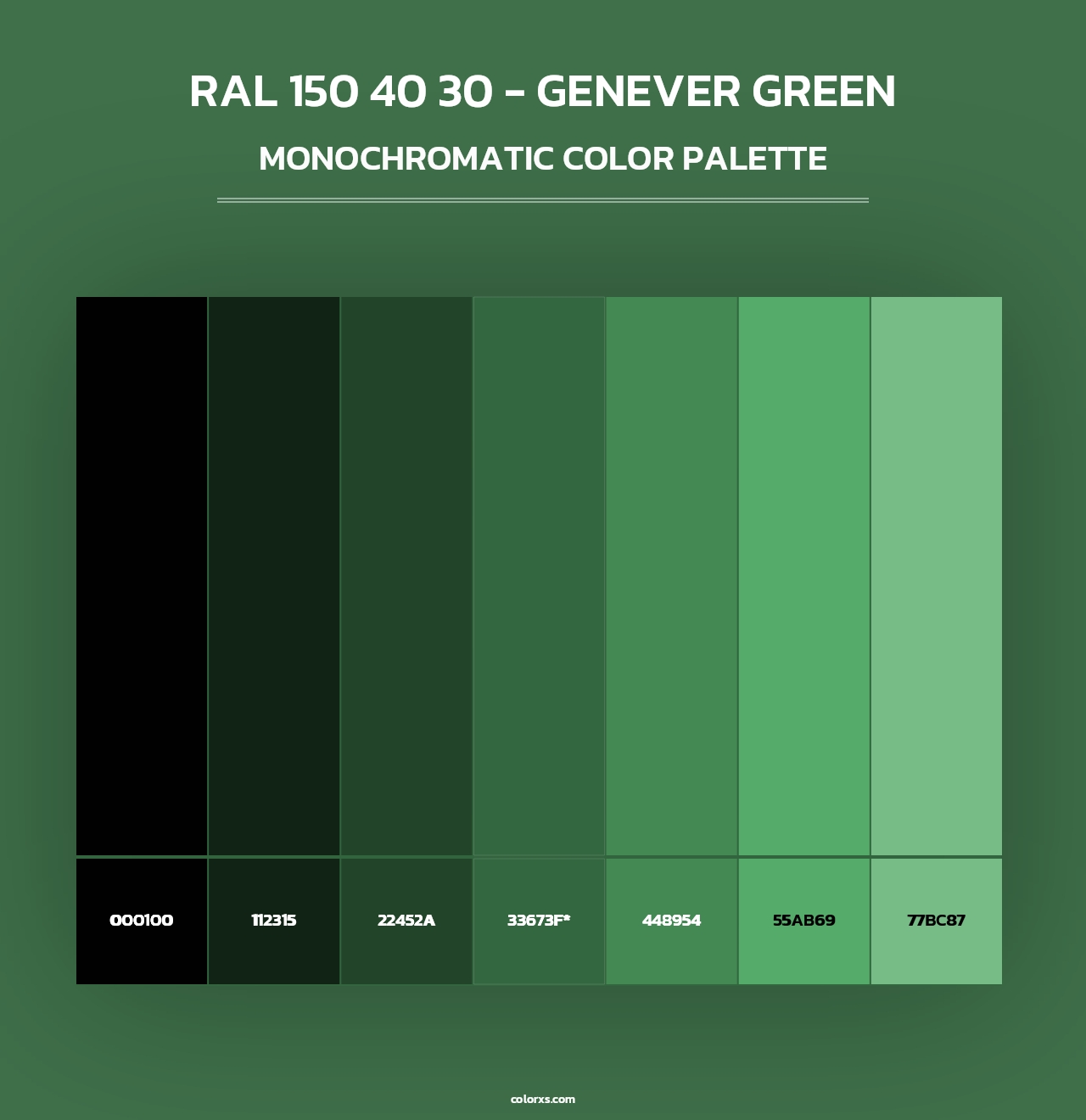 RAL 150 40 30 - Genever Green - Monochromatic Color Palette