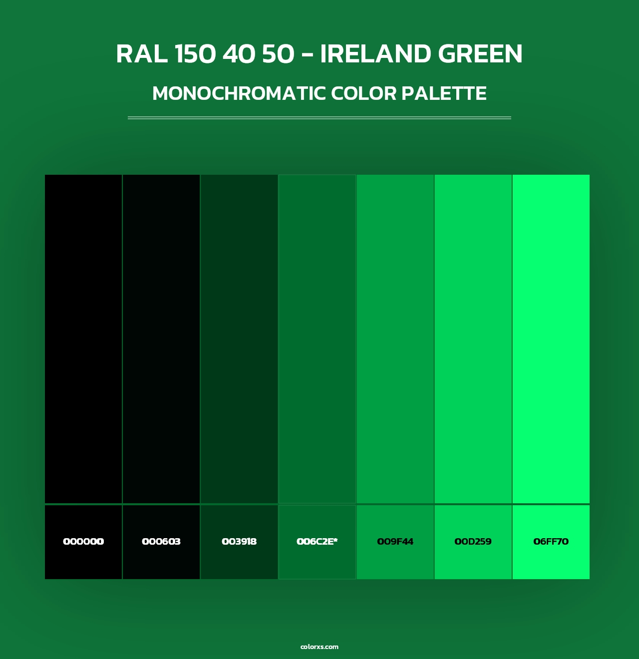RAL 150 40 50 - Ireland Green - Monochromatic Color Palette