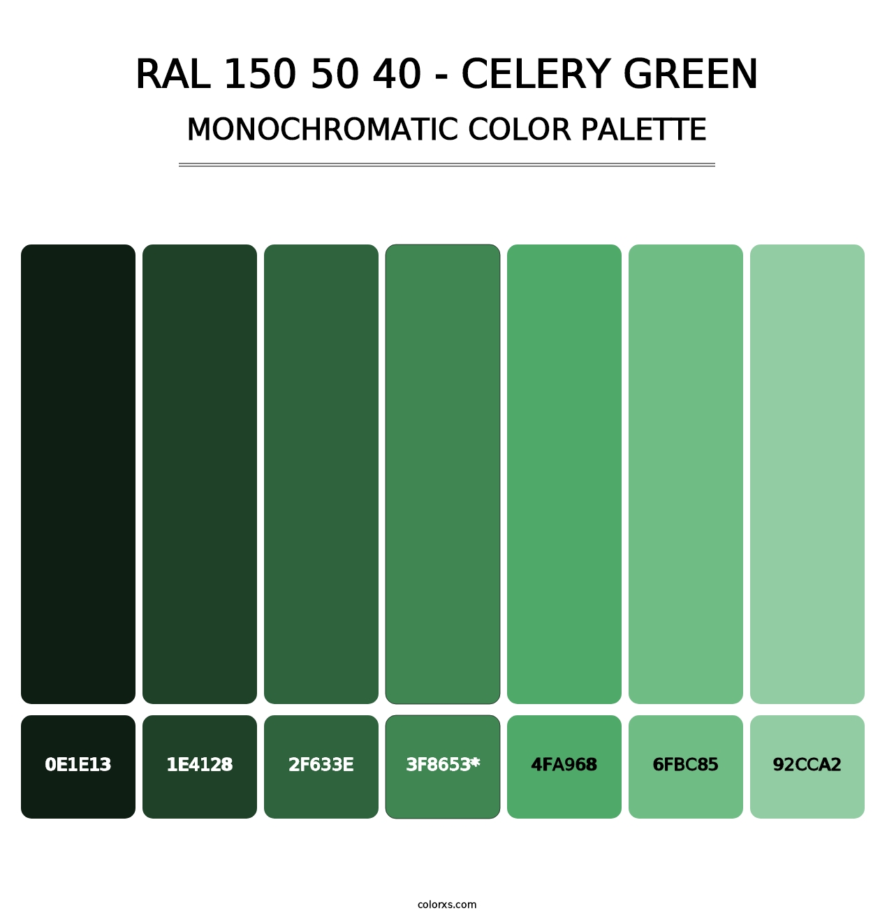 RAL 150 50 40 - Celery Green - Monochromatic Color Palette