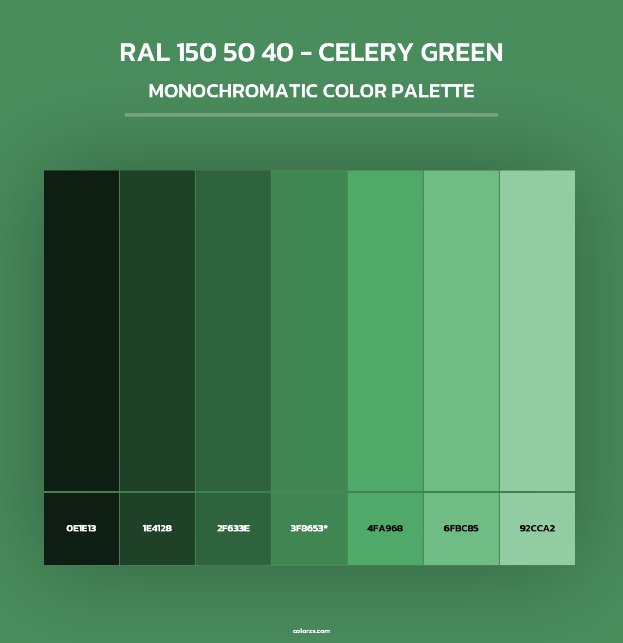 RAL 150 50 40 - Celery Green - Monochromatic Color Palette