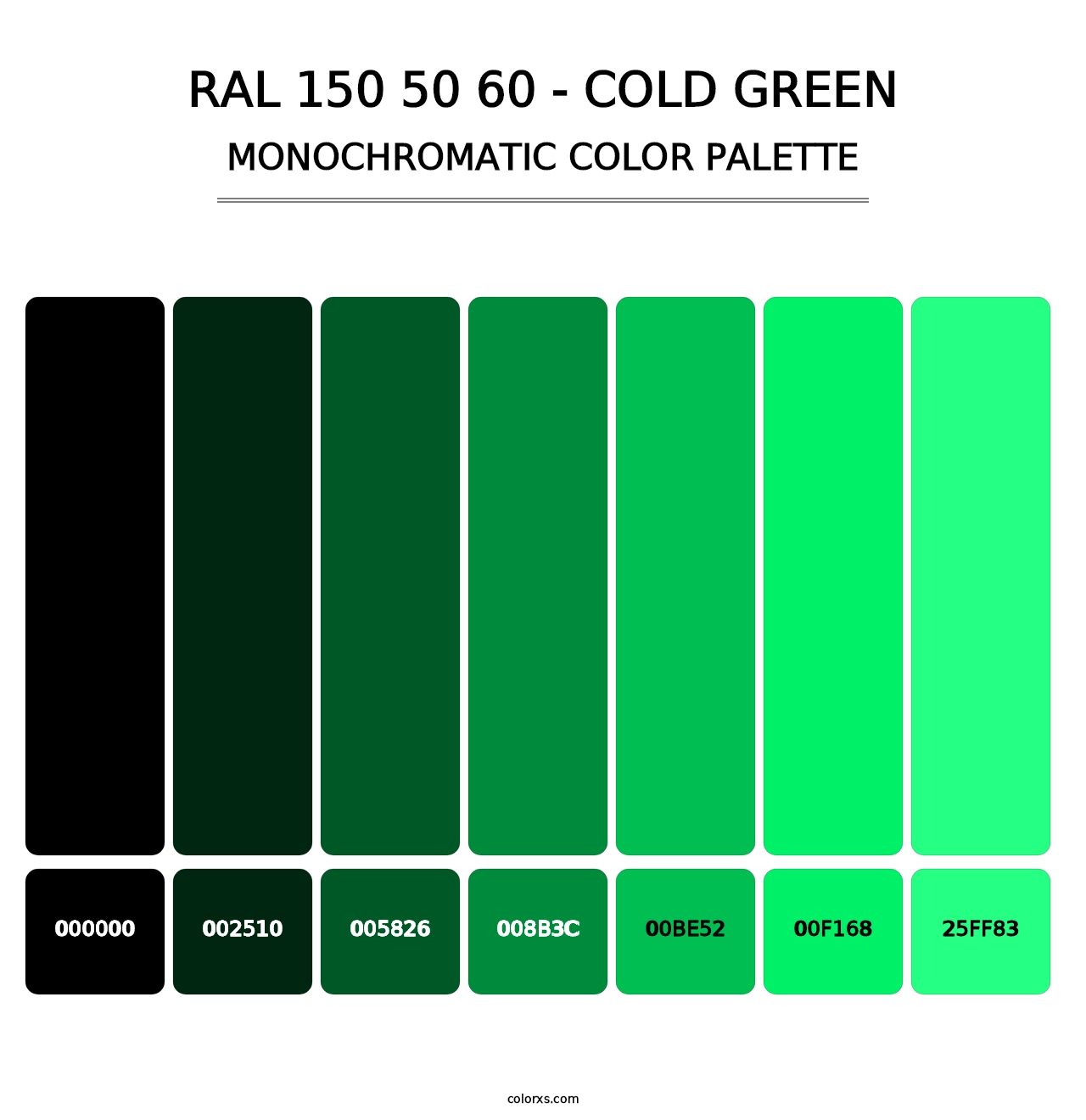 RAL 150 50 60 - Cold Green - Monochromatic Color Palette