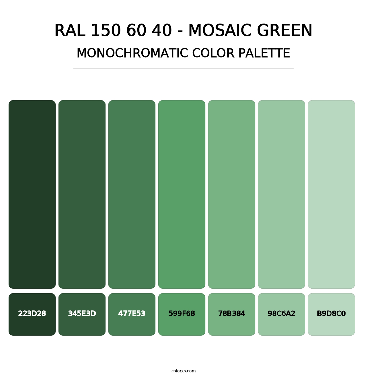 RAL 150 60 40 - Mosaic Green - Monochromatic Color Palette
