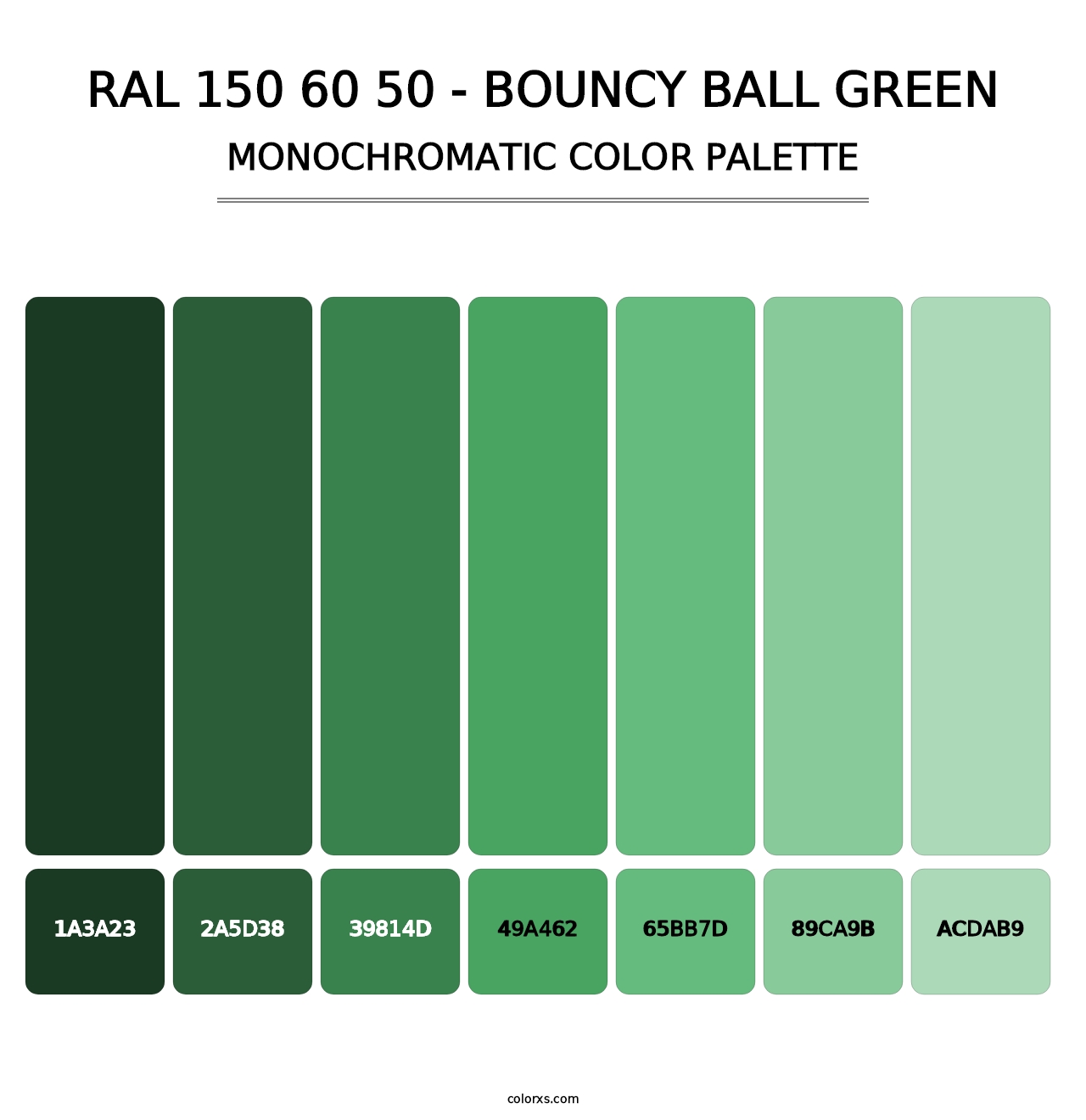 RAL 150 60 50 - Bouncy Ball Green - Monochromatic Color Palette