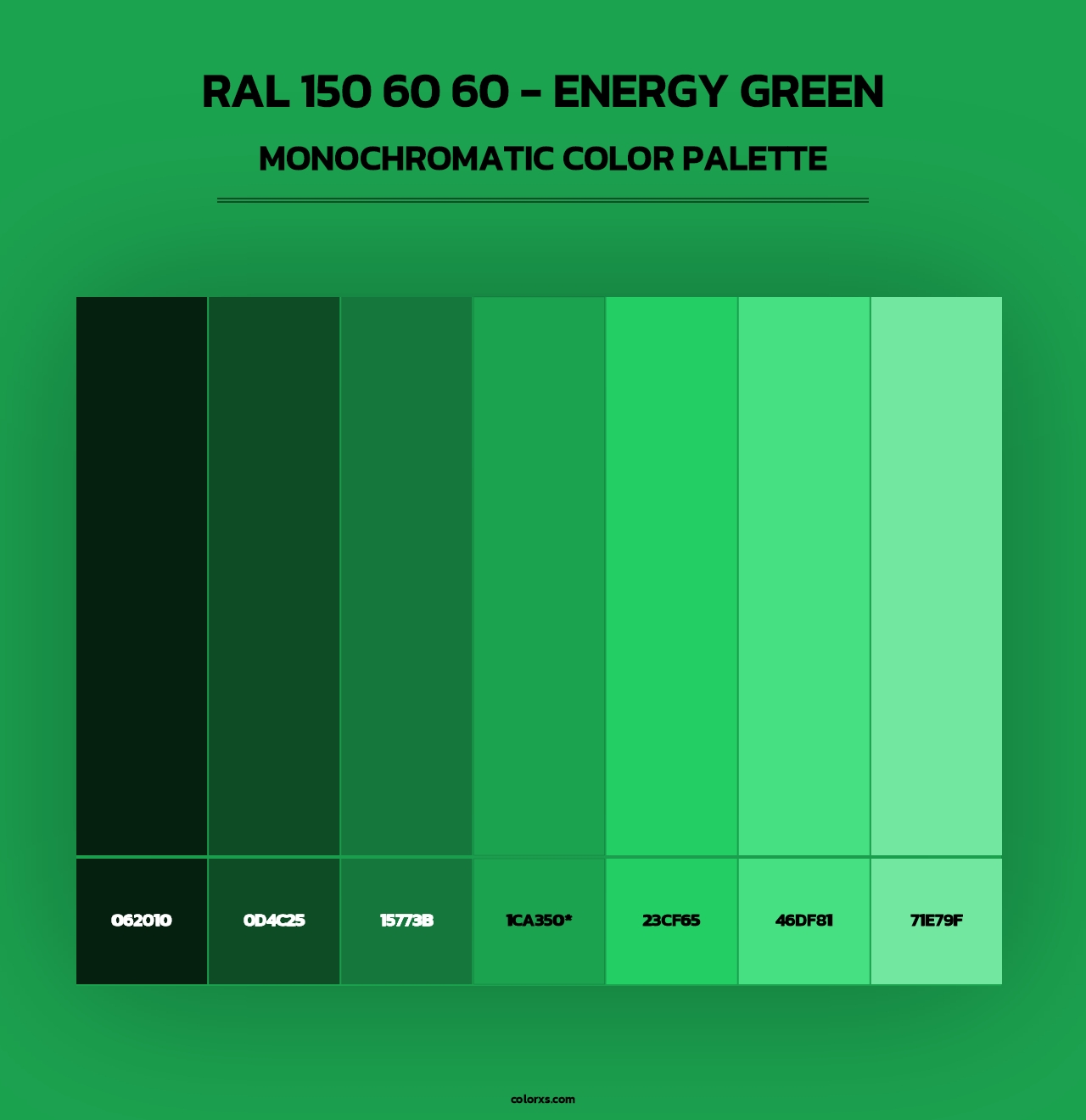 RAL 150 60 60 - Energy Green - Monochromatic Color Palette