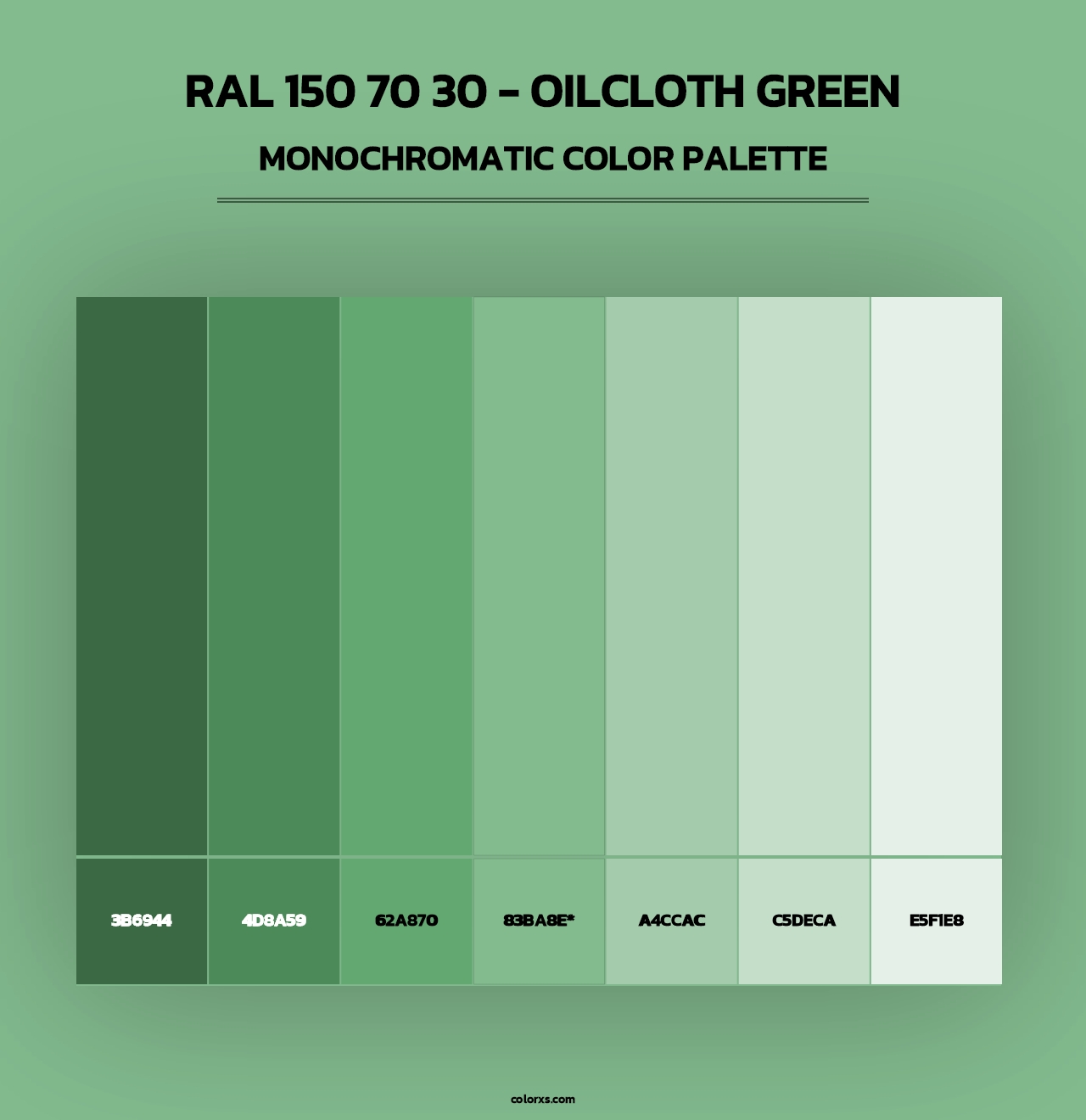 RAL 150 70 30 - Oilcloth Green - Monochromatic Color Palette