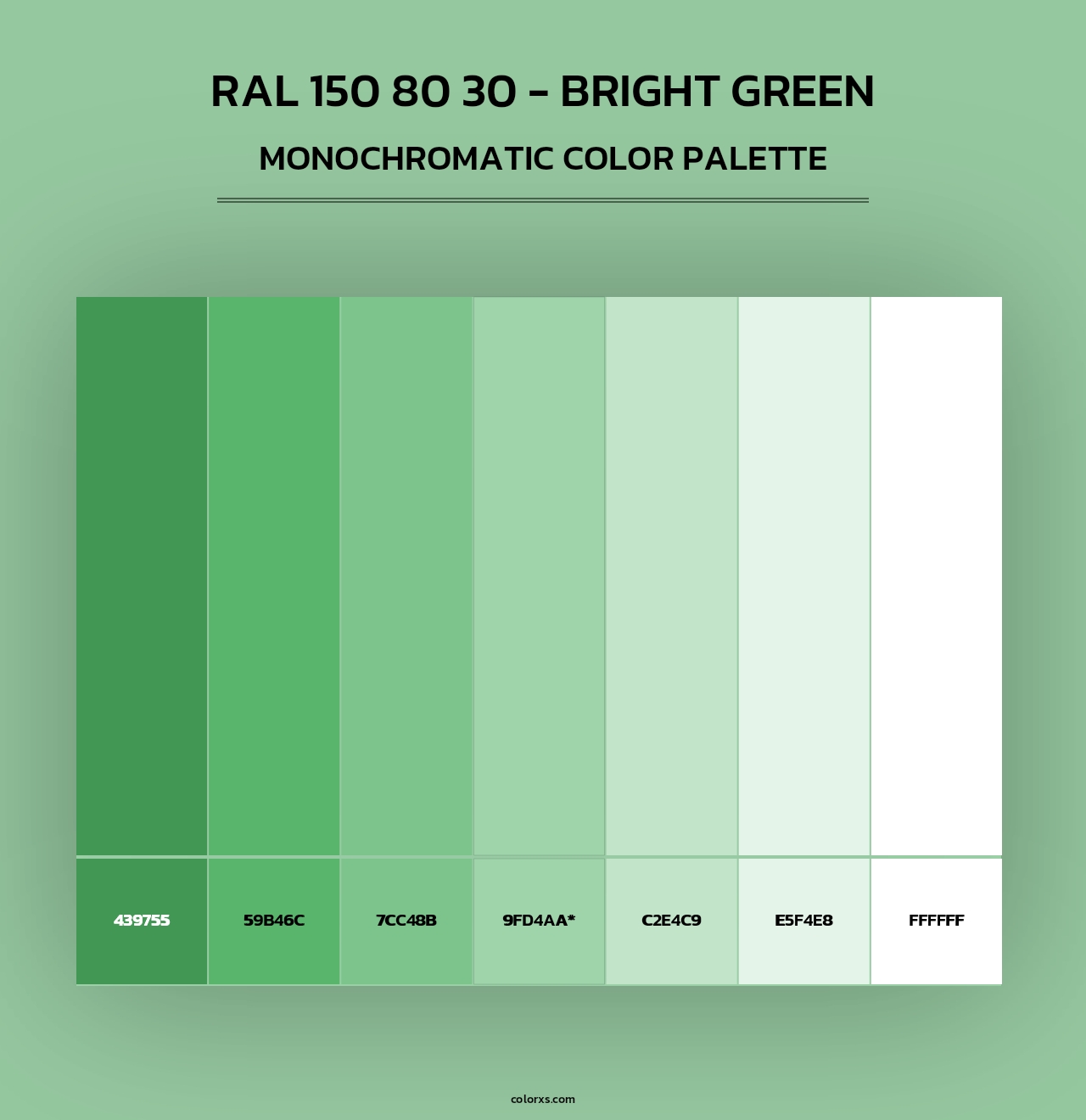 RAL 150 80 30 - Bright Green - Monochromatic Color Palette