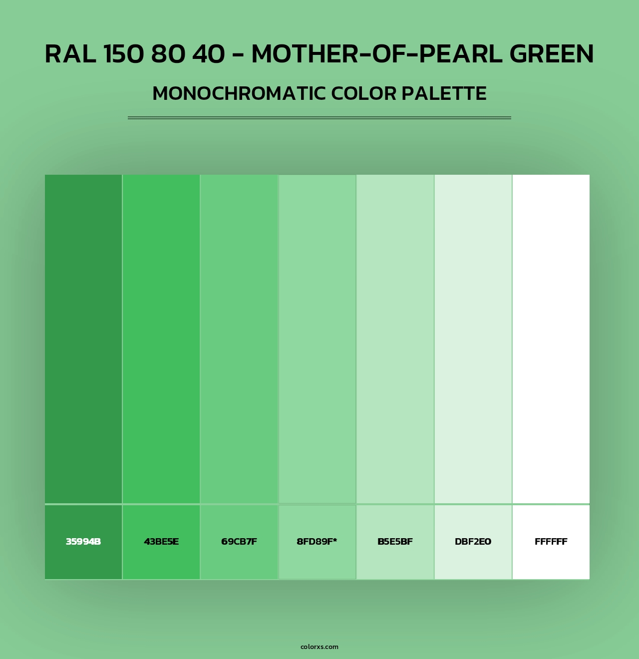 RAL 150 80 40 - Mother-Of-Pearl Green - Monochromatic Color Palette