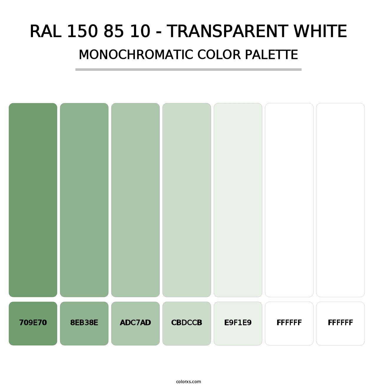 RAL 150 85 10 - Transparent White - Monochromatic Color Palette