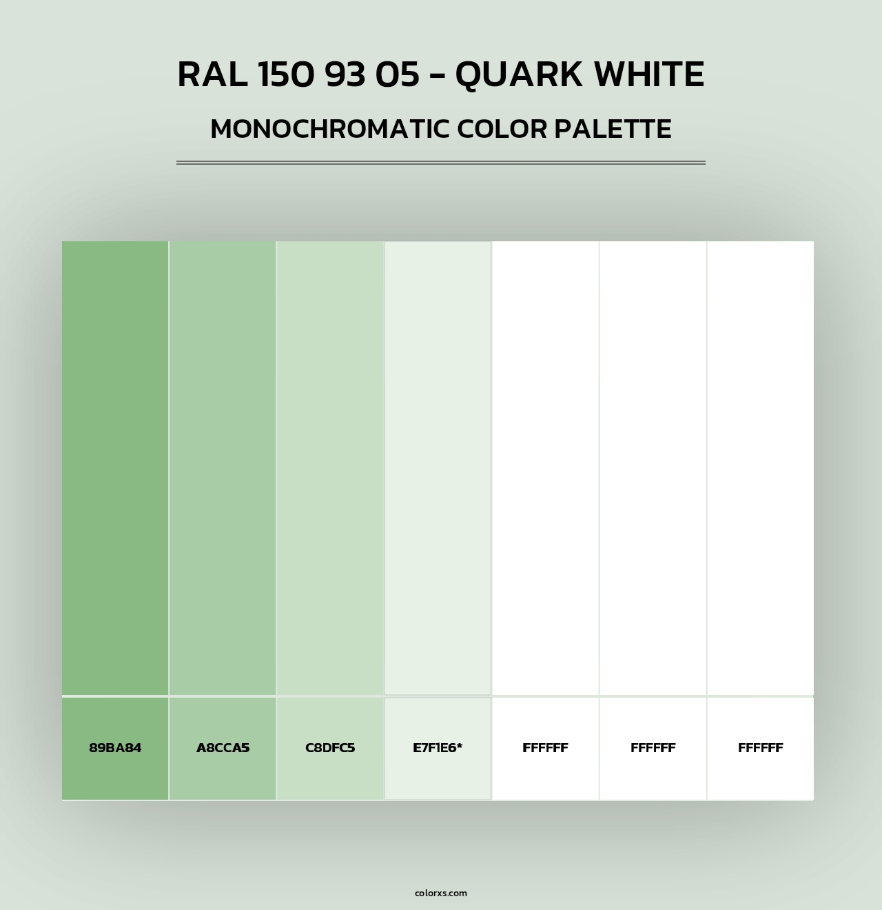 RAL 150 93 05 - Quark White - Monochromatic Color Palette