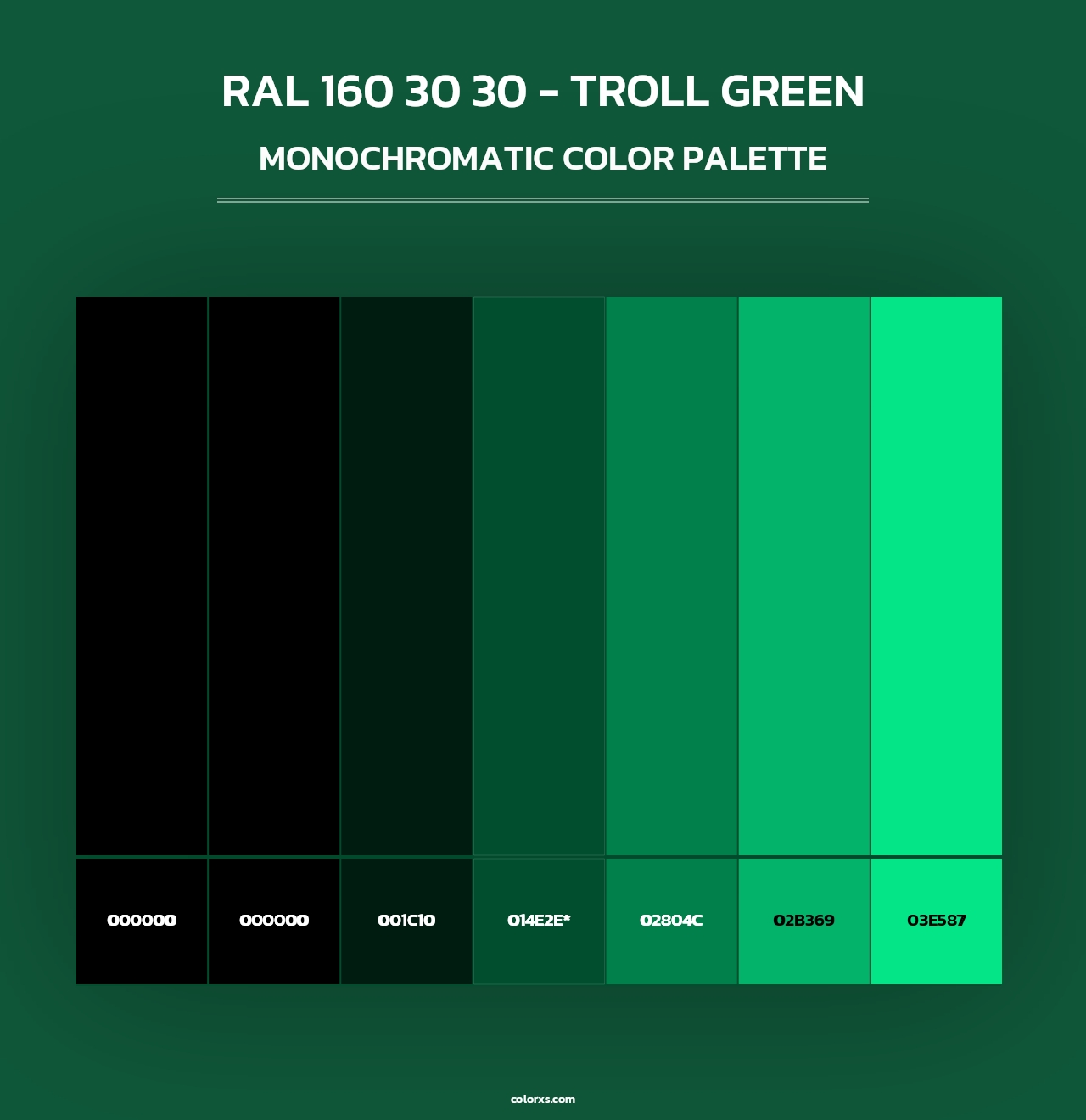 RAL 160 30 30 - Troll Green - Monochromatic Color Palette