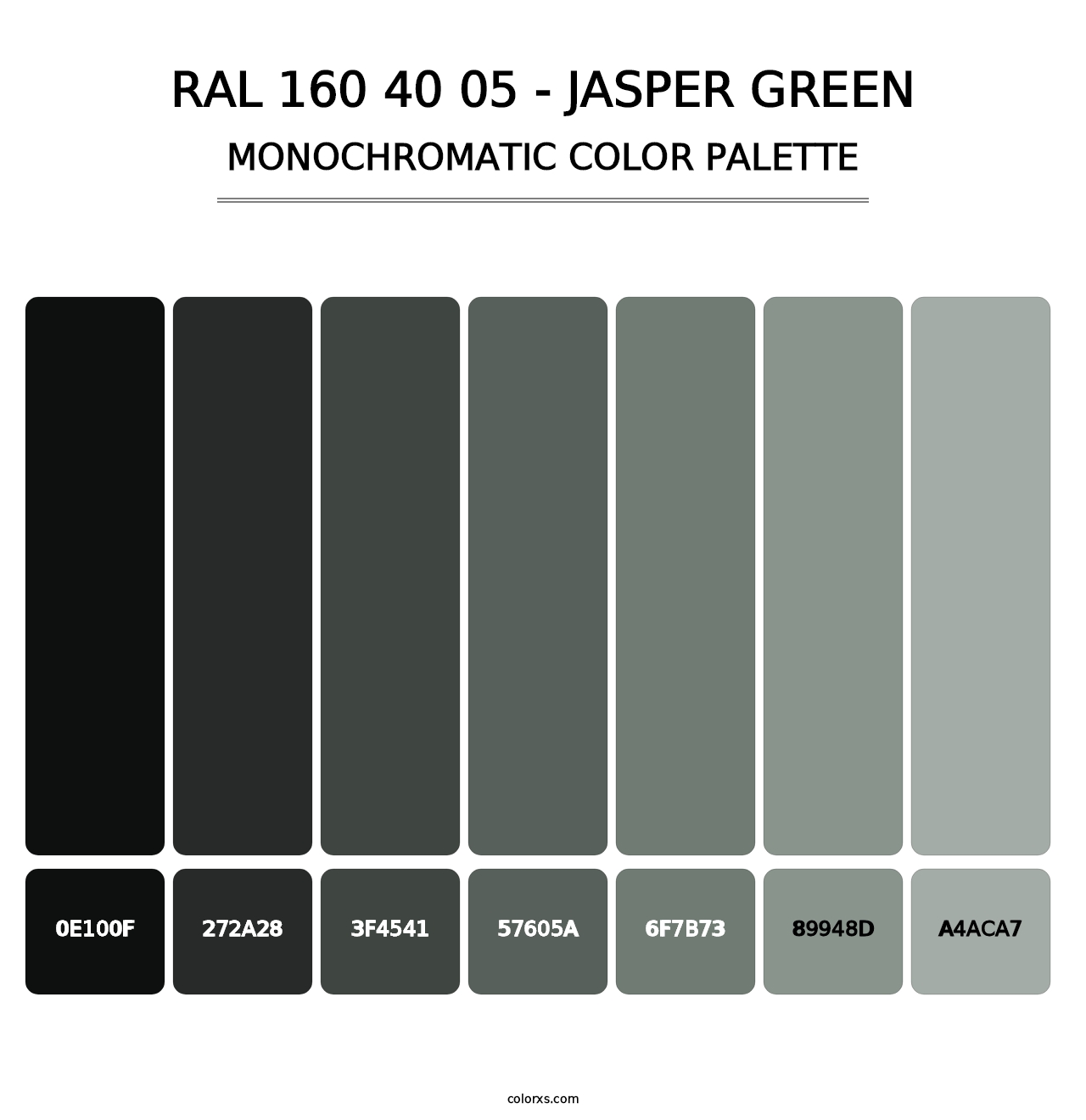 RAL 160 40 05 - Jasper Green - Monochromatic Color Palette