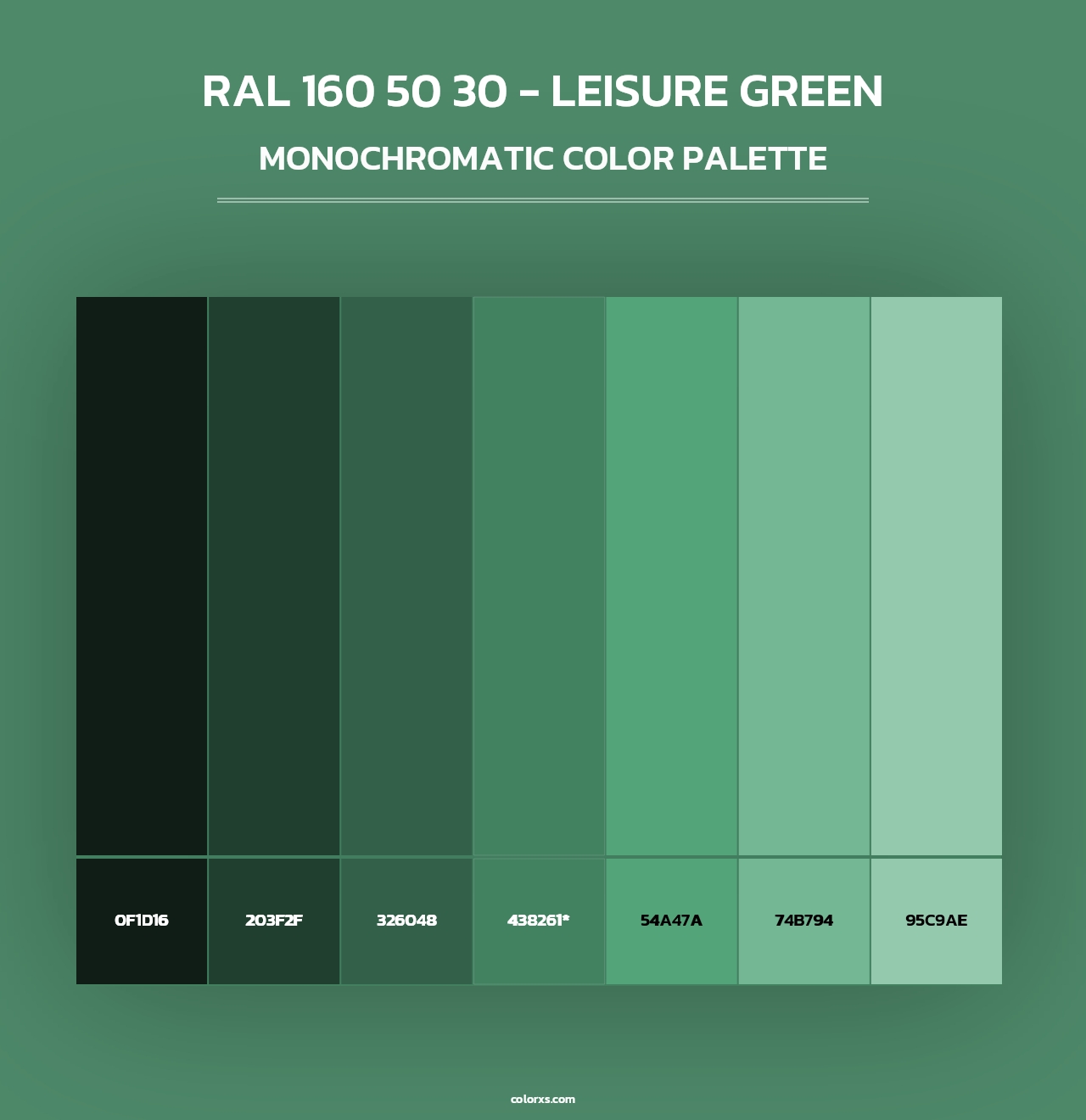 RAL 160 50 30 - Leisure Green - Monochromatic Color Palette