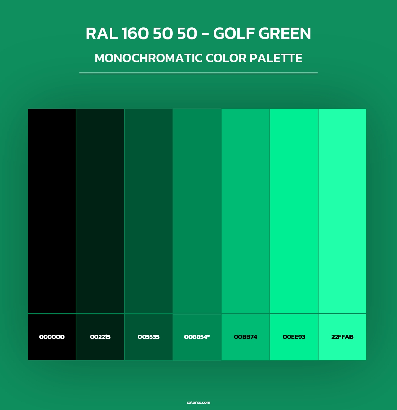RAL 160 50 50 - Golf Green - Monochromatic Color Palette