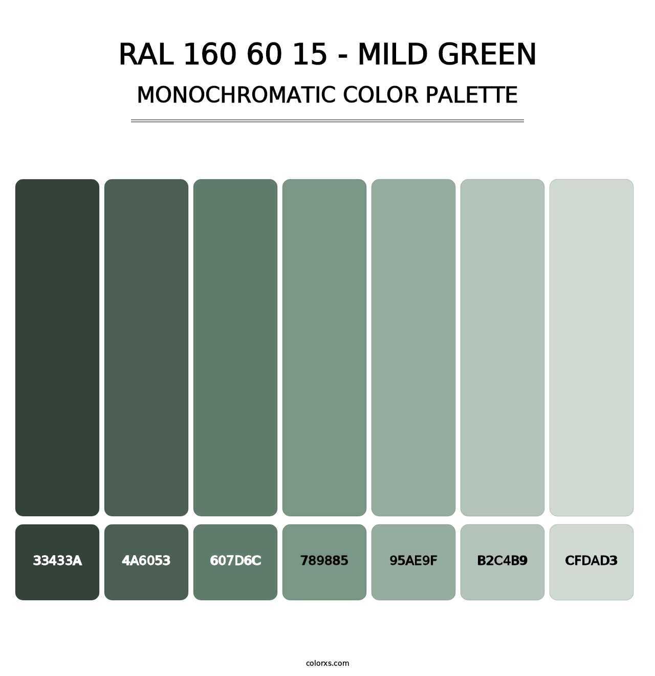 RAL 160 60 15 - Mild Green - Monochromatic Color Palette