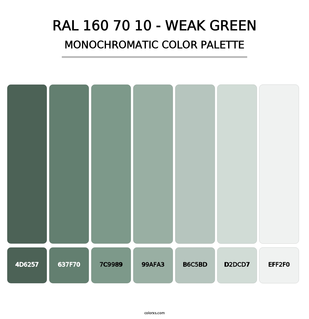 RAL 160 70 10 - Weak Green - Monochromatic Color Palette
