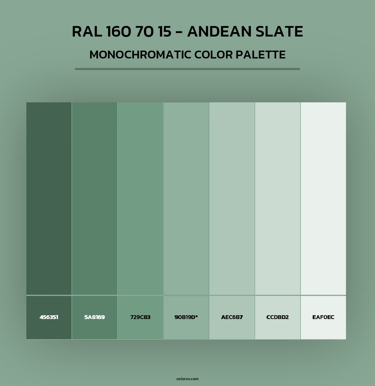 RAL 160 70 15 - Andean Slate - Monochromatic Color Palette