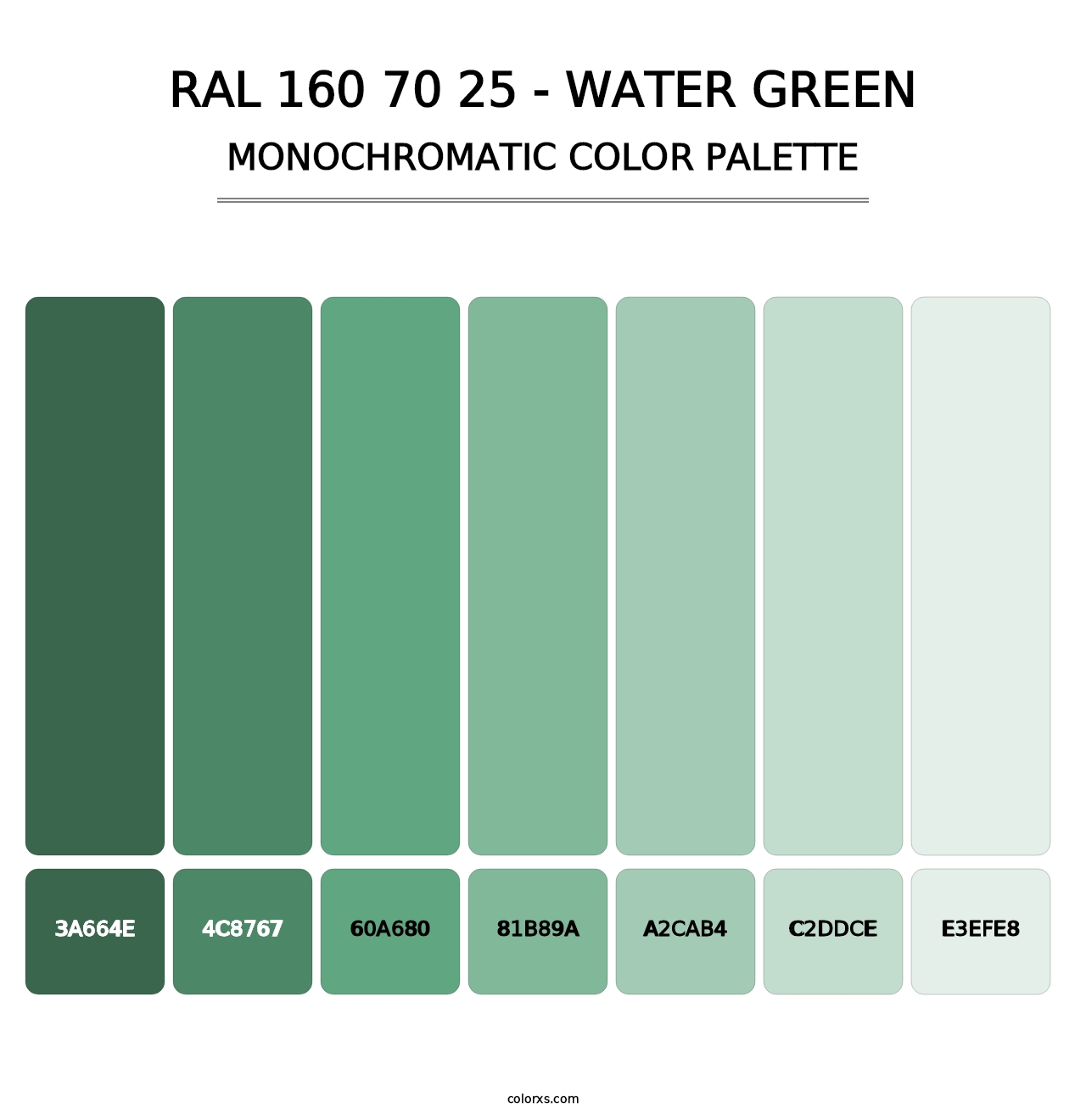 RAL 160 70 25 - Water Green - Monochromatic Color Palette