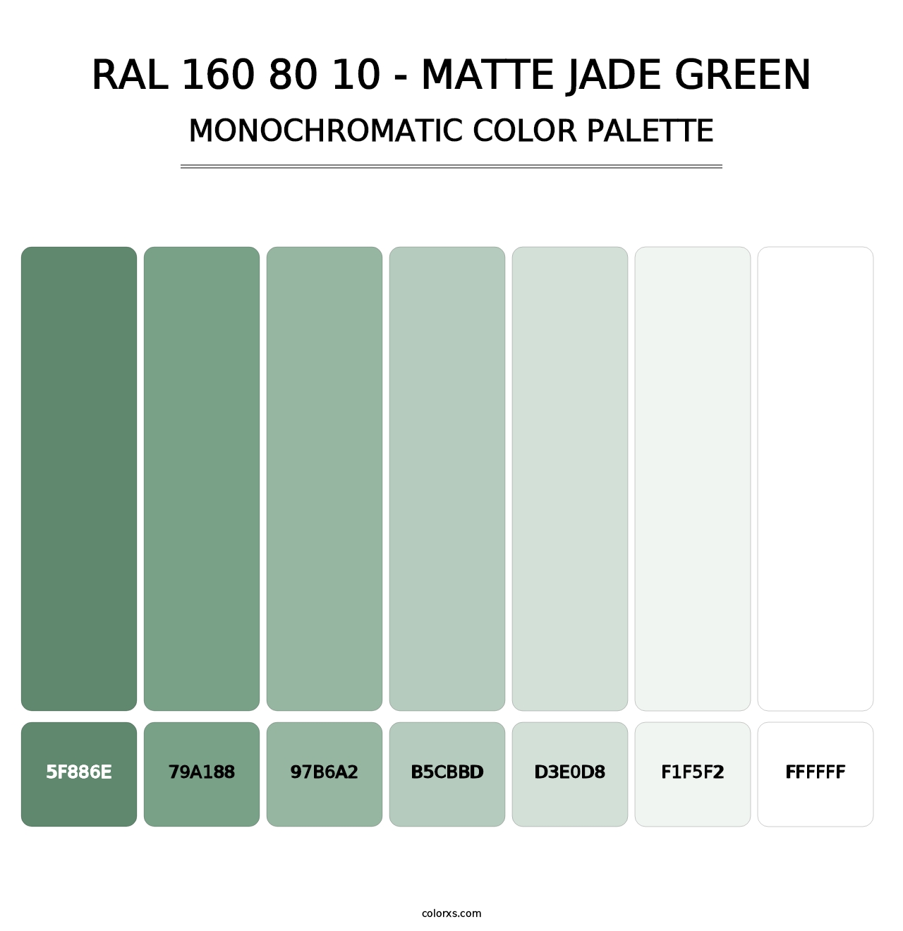 RAL 160 80 10 - Matte Jade Green - Monochromatic Color Palette