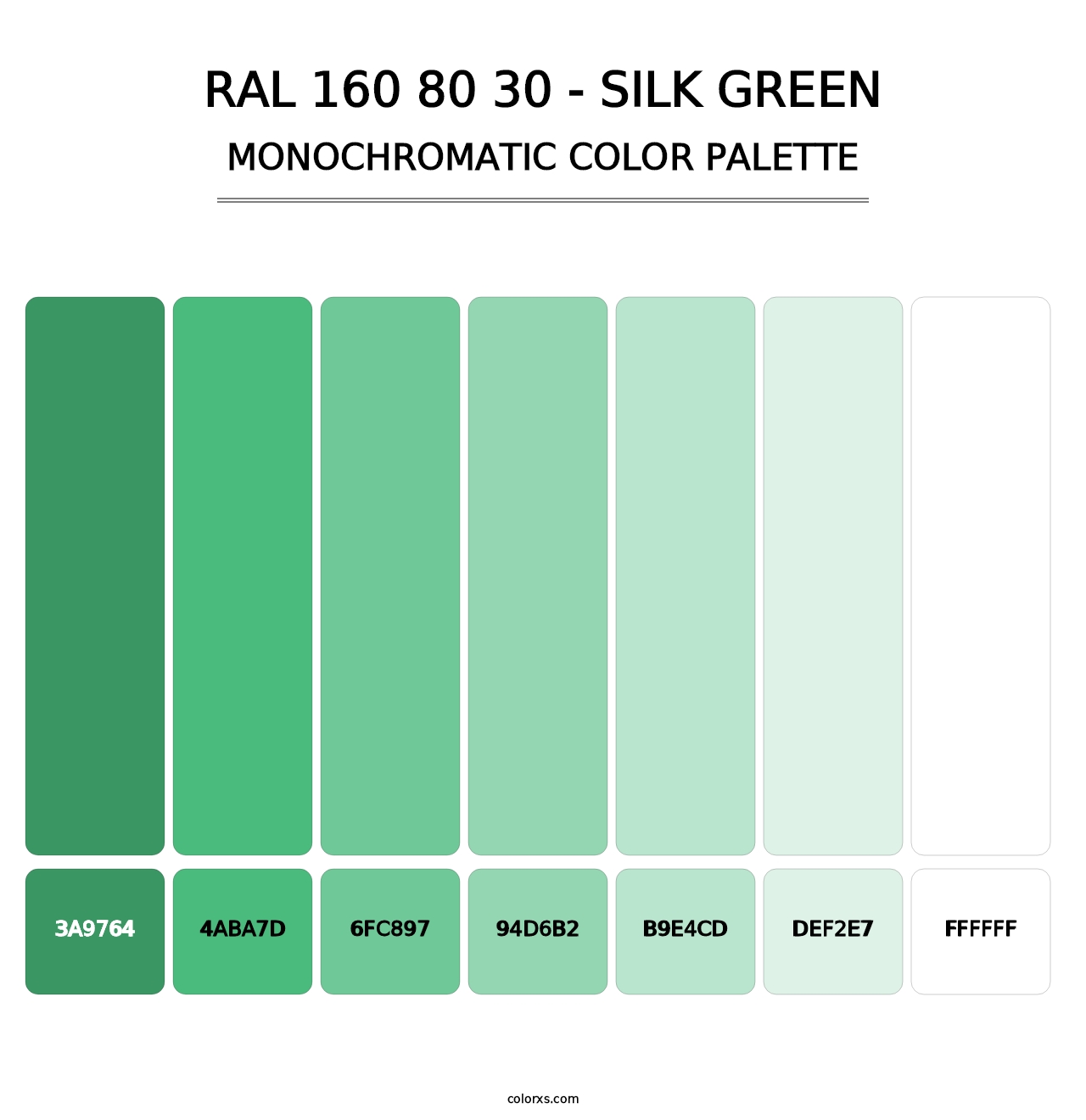 RAL 160 80 30 - Silk Green - Monochromatic Color Palette