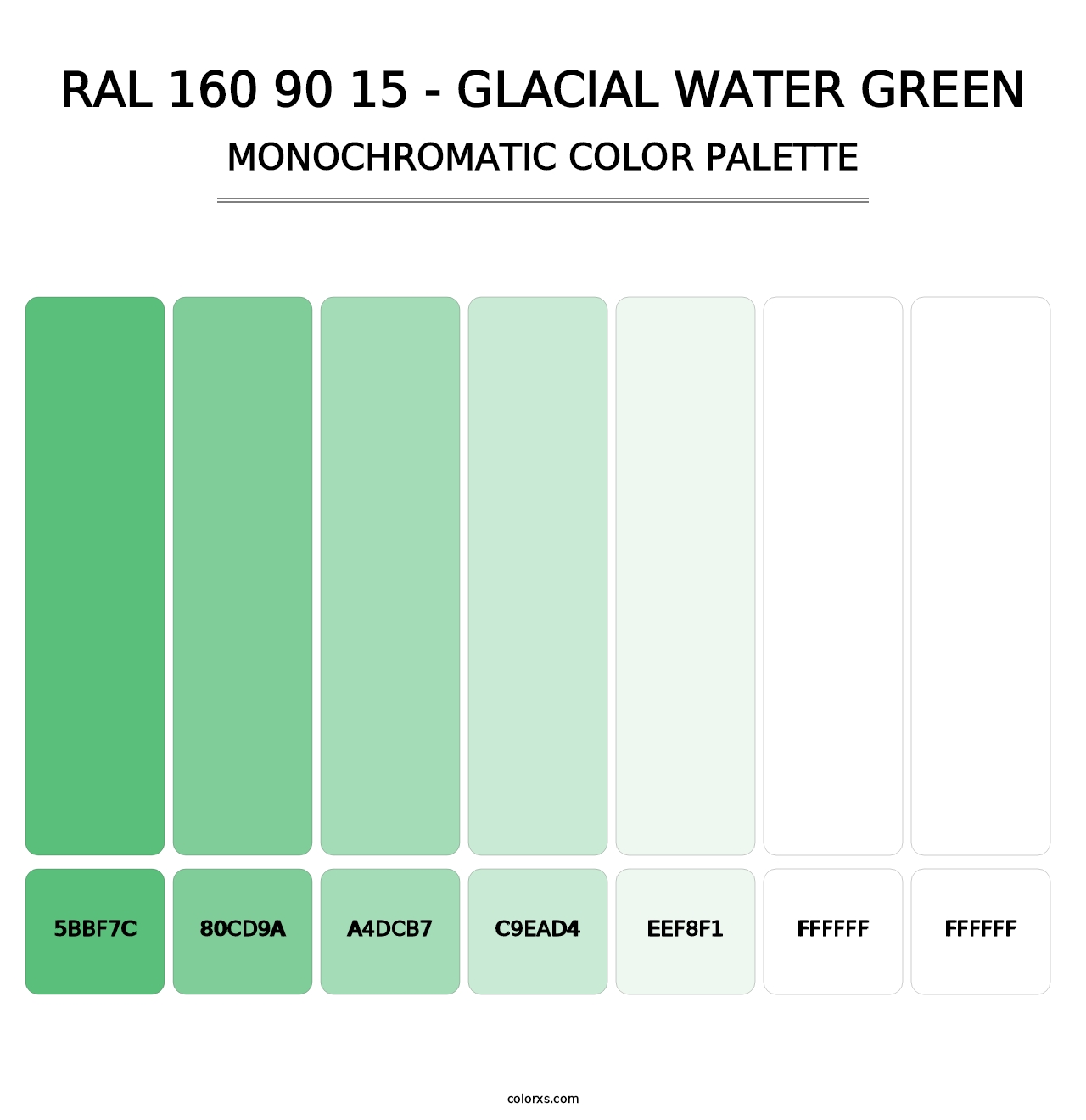 RAL 160 90 15 - Glacial Water Green - Monochromatic Color Palette