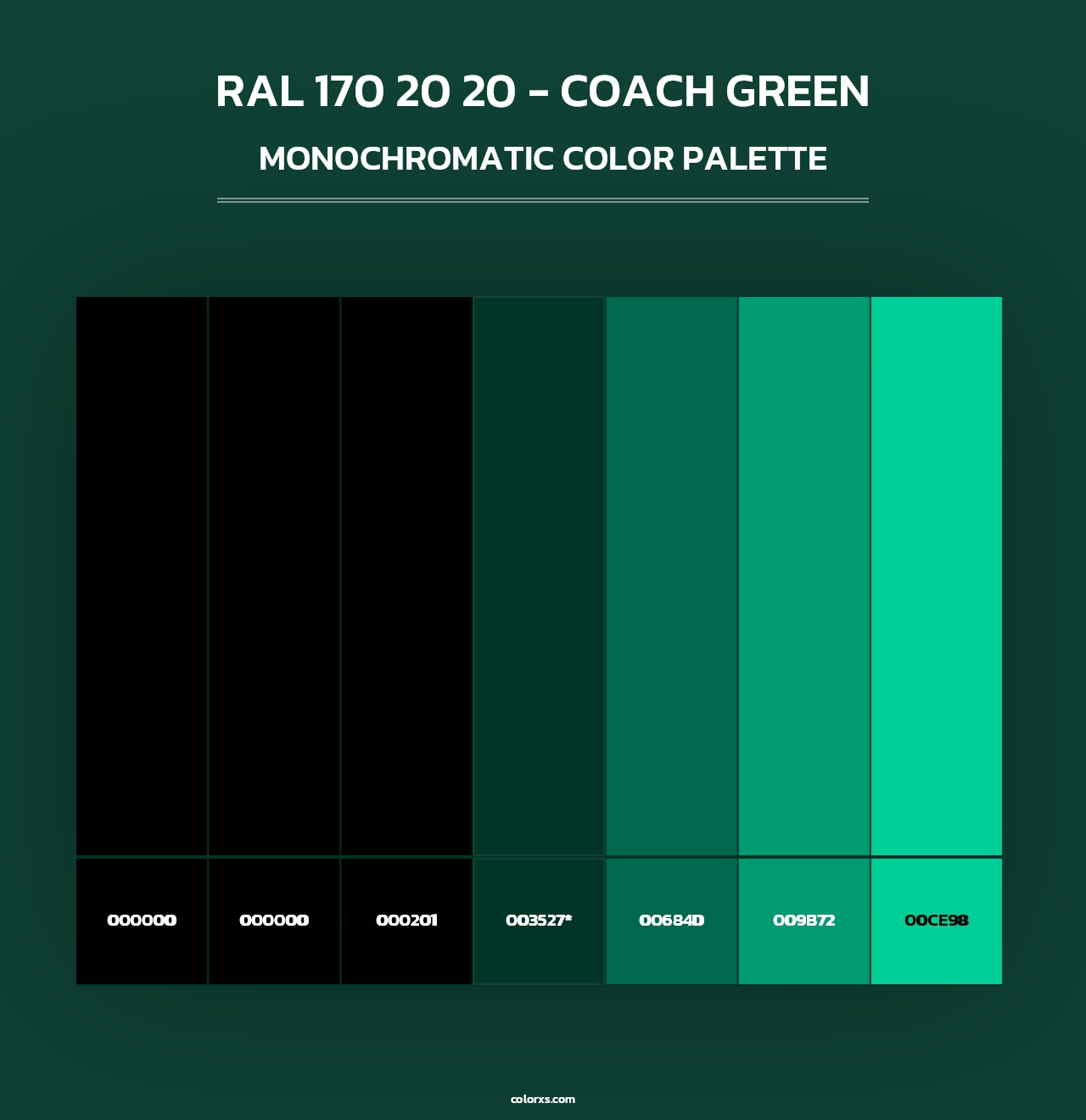 RAL 170 20 20 - Coach Green - Monochromatic Color Palette